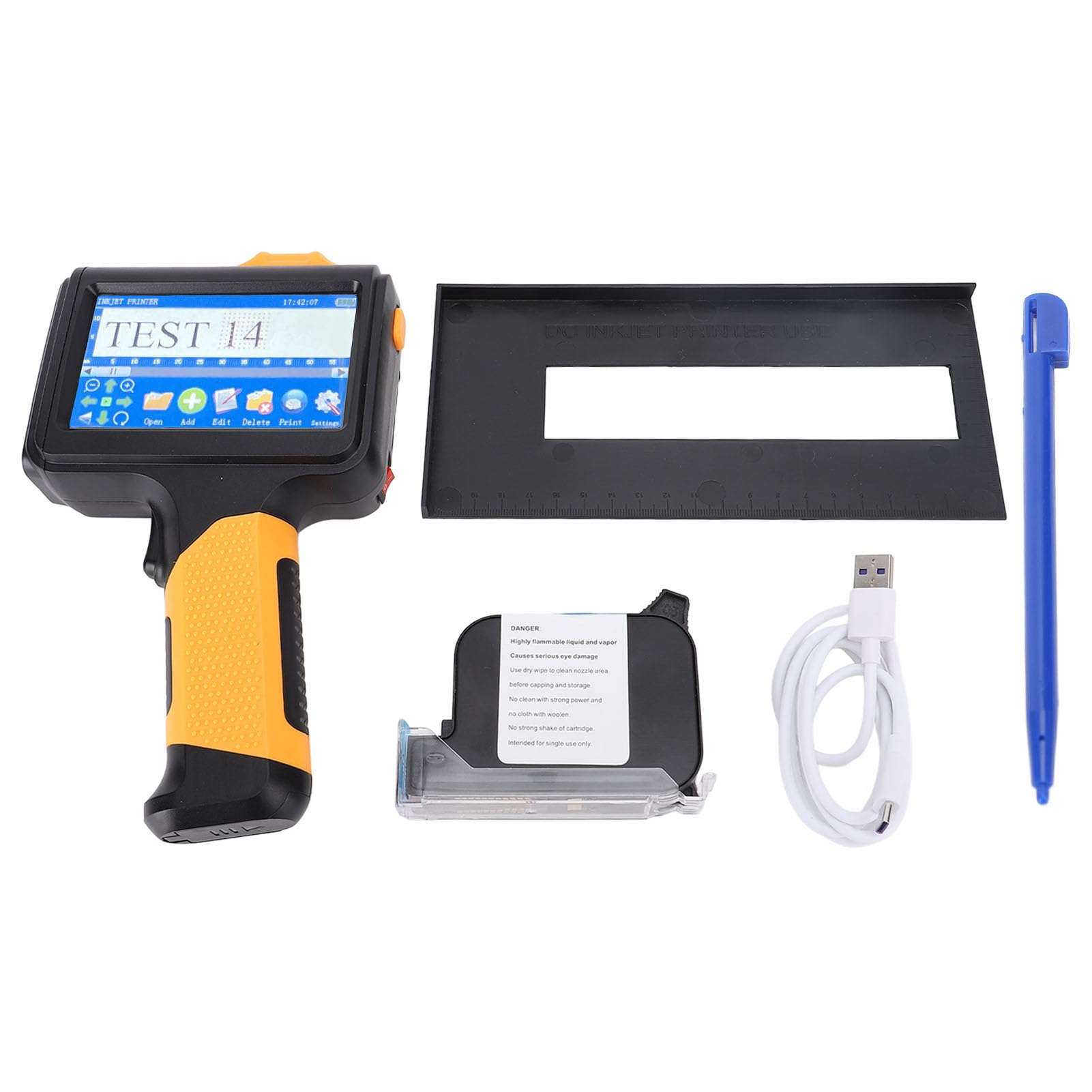 Handheld Inkjet Printer 600dpi with 42ml Ink Cartridge Hand Inkjet Printer for Metal Wood Glass Fabric Plastic Printing 25 Languages 1