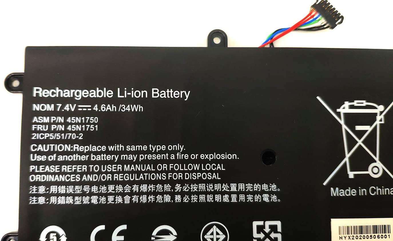 Binger New 45N1748 Replacement Laptop Battery Compatible With Lenovo ThinkPad Yoga 11e 45N1750 45N1751 45N1748 45N1749 (7.4V 34Wh 4600mAh) 3
