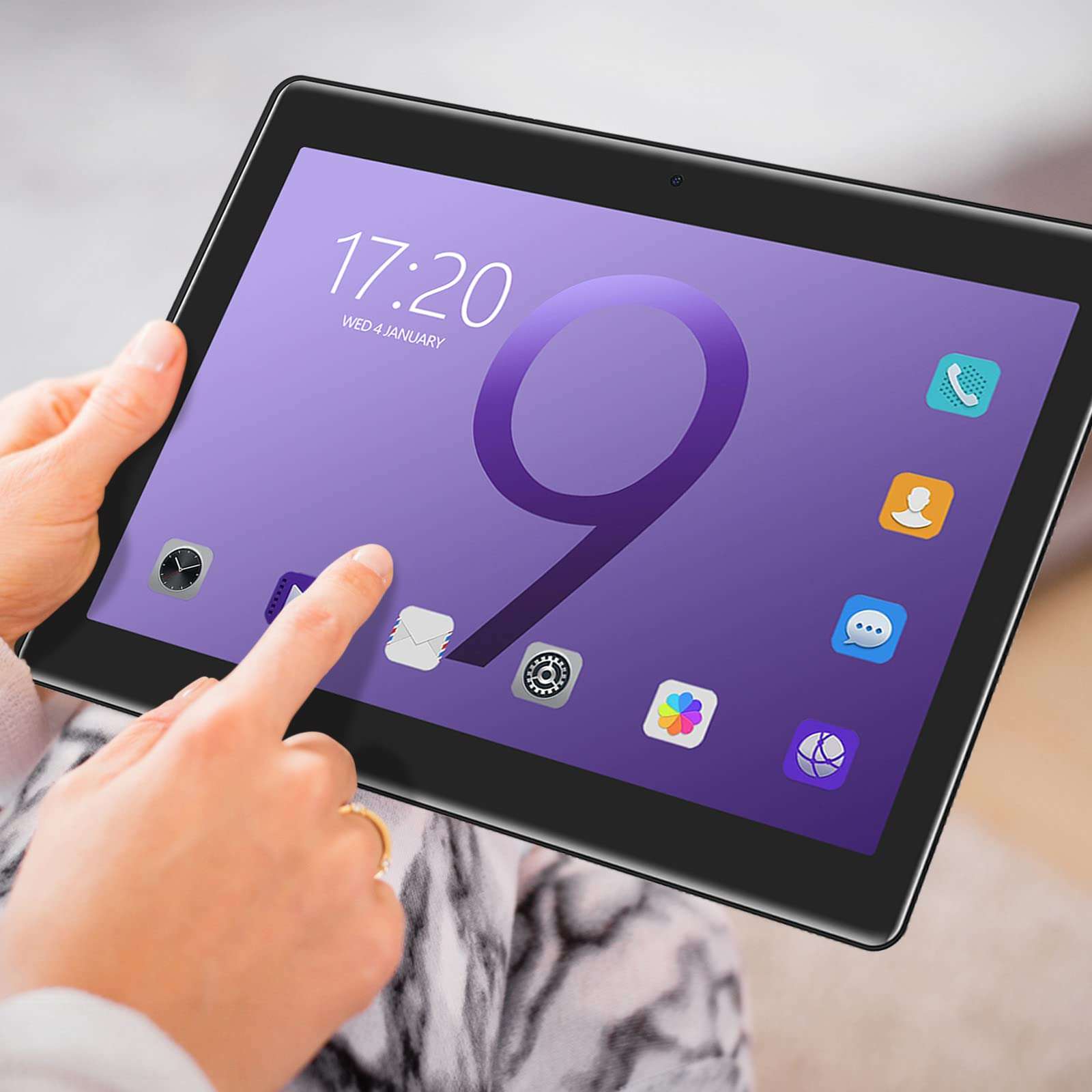 HD Tablet, 10.1-inch Android 12.0, 10 Core IPS, 16GB, Extended to 256GB, Three Network Call, Dual Card Dual Standby, 2 Million Pixe𝐥s Dual Camera, with WiFi + BT + FM + GPS, 6