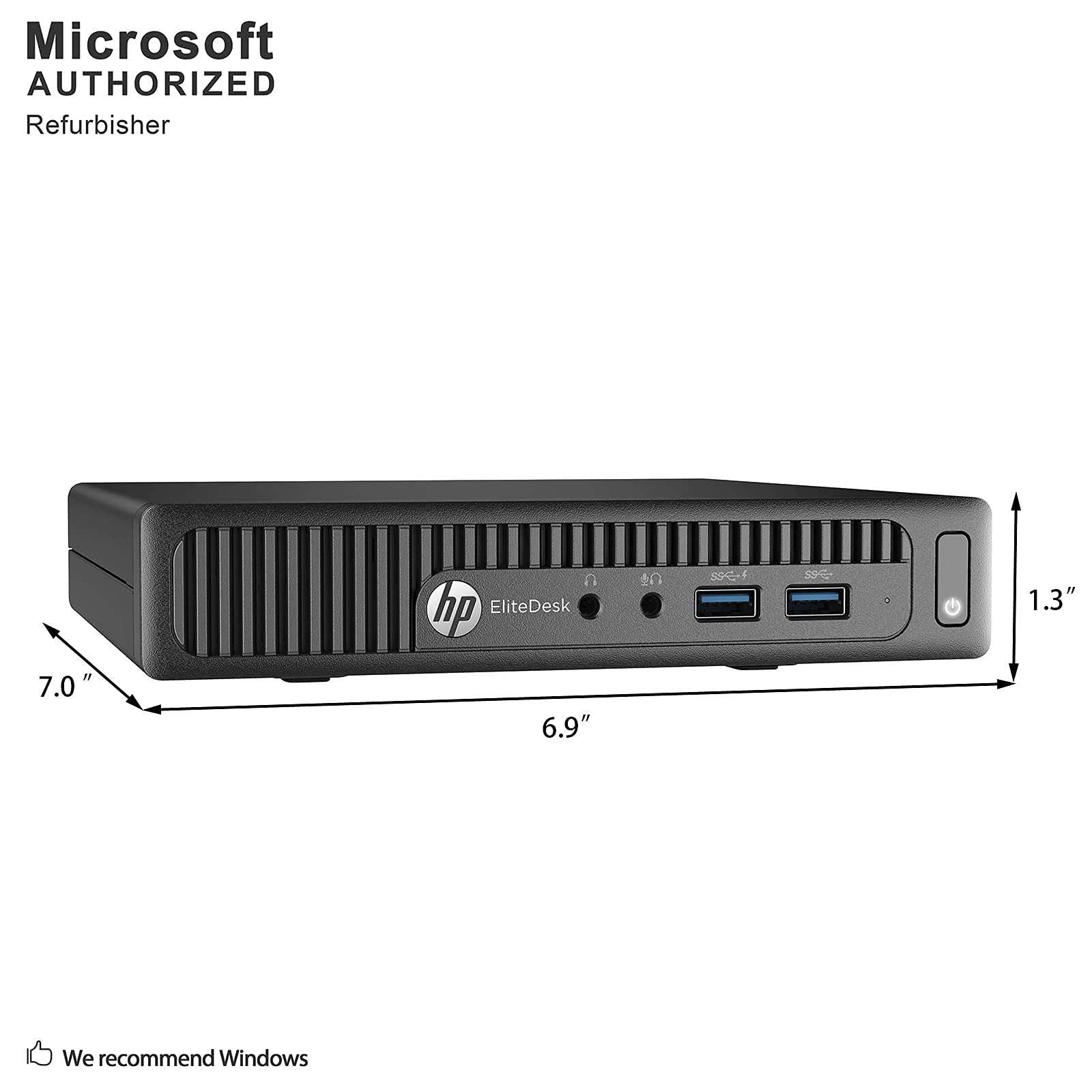 HP EliteDesk 800 G1 Mini Business Desktop PC, Intel Quad Core i7 4765T up to 3.0GHz, 8G DDR3, 512G SSD, WiFi, BT 4.0, Windows 10 64-Multi-Language Support English/Spanish/French(Renewed) 2