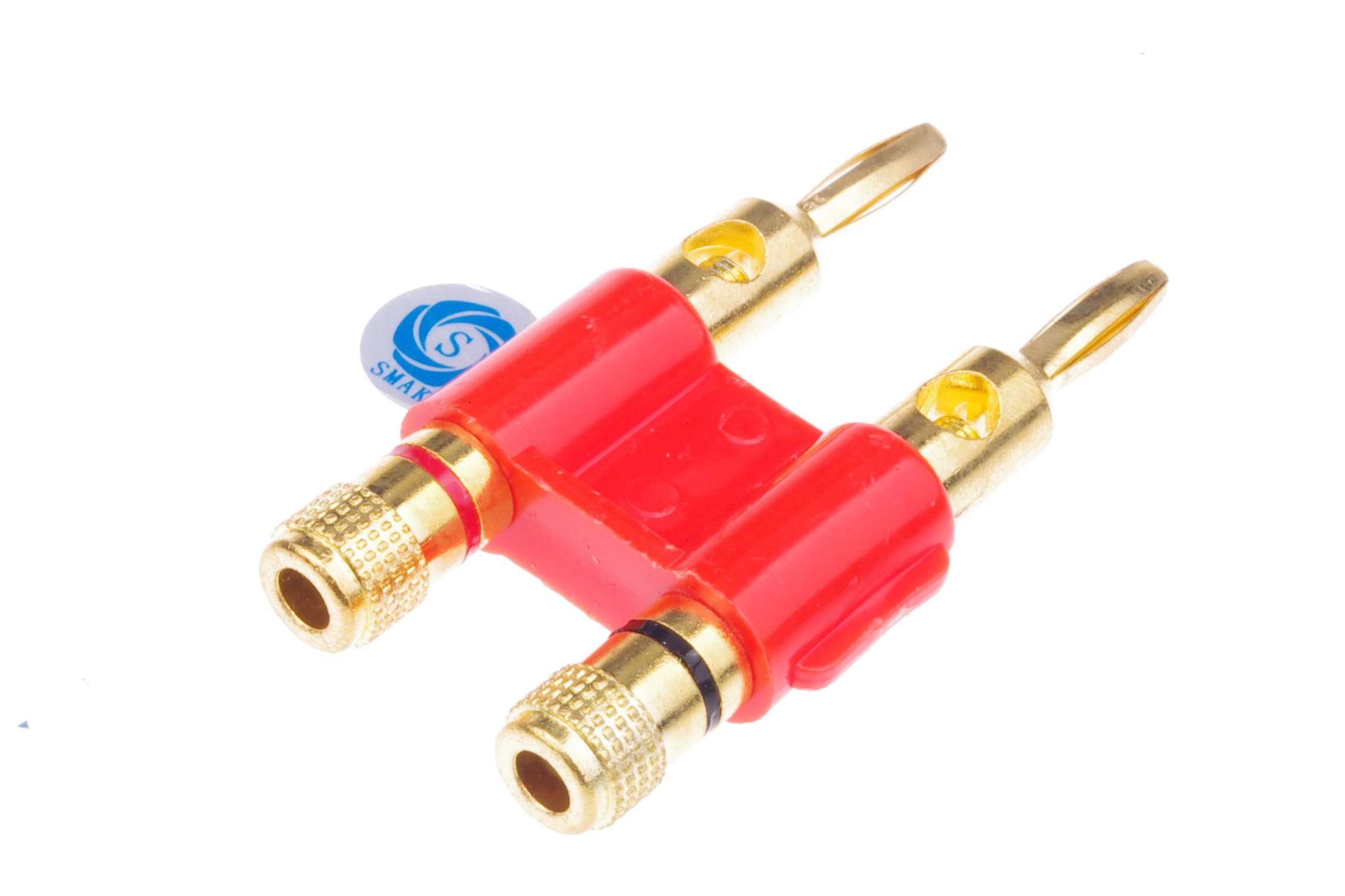 SMAKN 1 Pair Dual Copper Speaker Banana Plugs - Black&Red 6