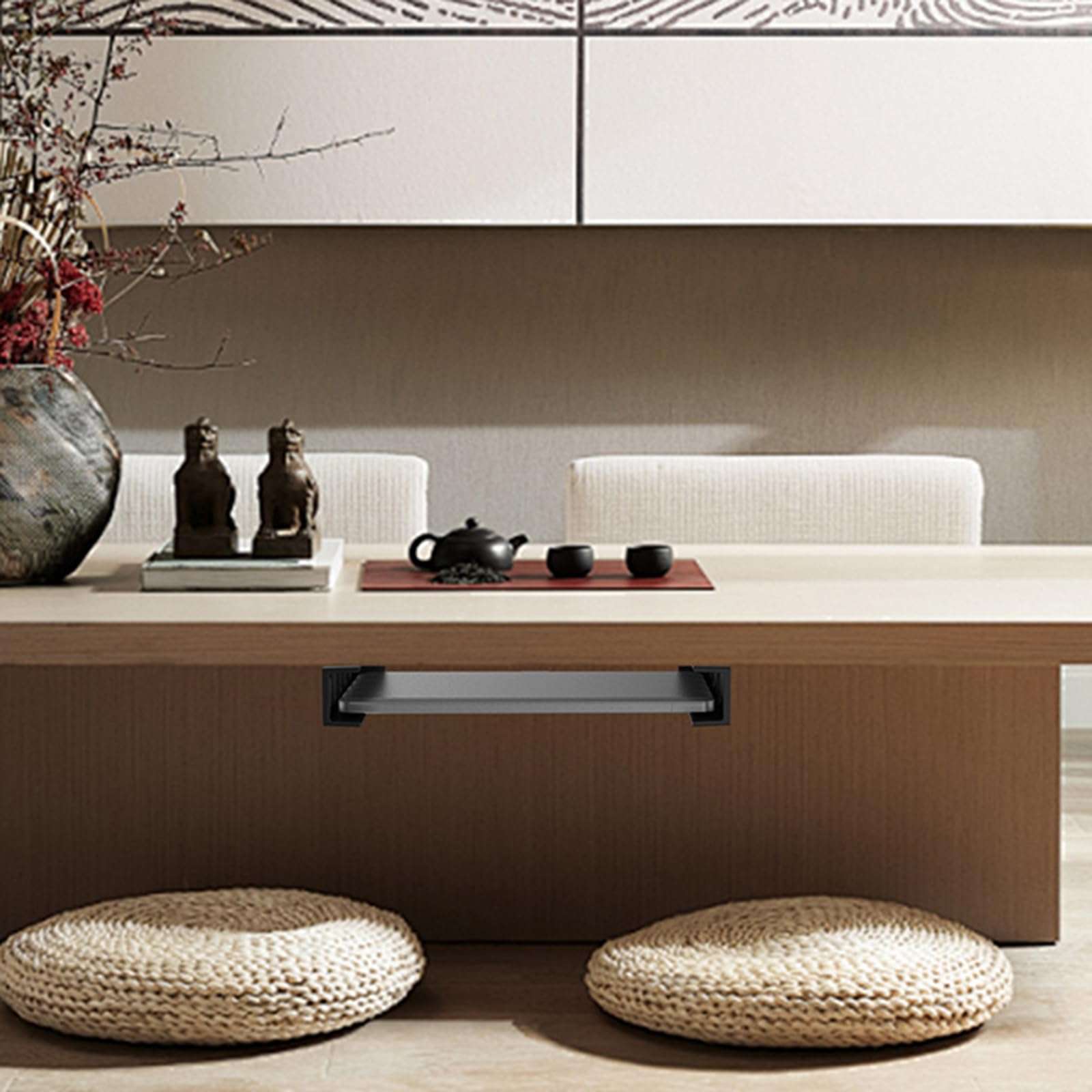 JINPIAOPIAO Under Desk Laptop Mount Space Saving Organizers Antislip Silicone Pad for Secure Storage and Workspaces Optimization 6