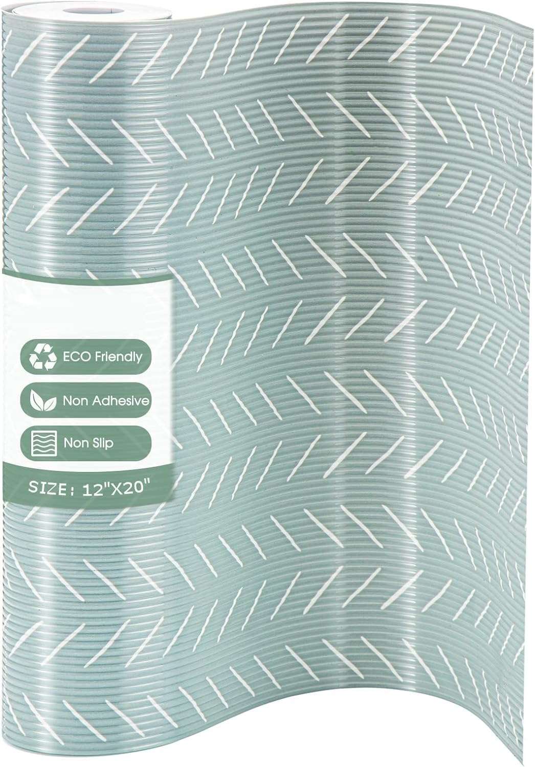 Ash & Roh Multipurpose Anti-Slip Plastic Washable Liner for Bathrrom, Kitchen, Fridge Mat and Drawer Mats (Green Leaf, 45X100) 1