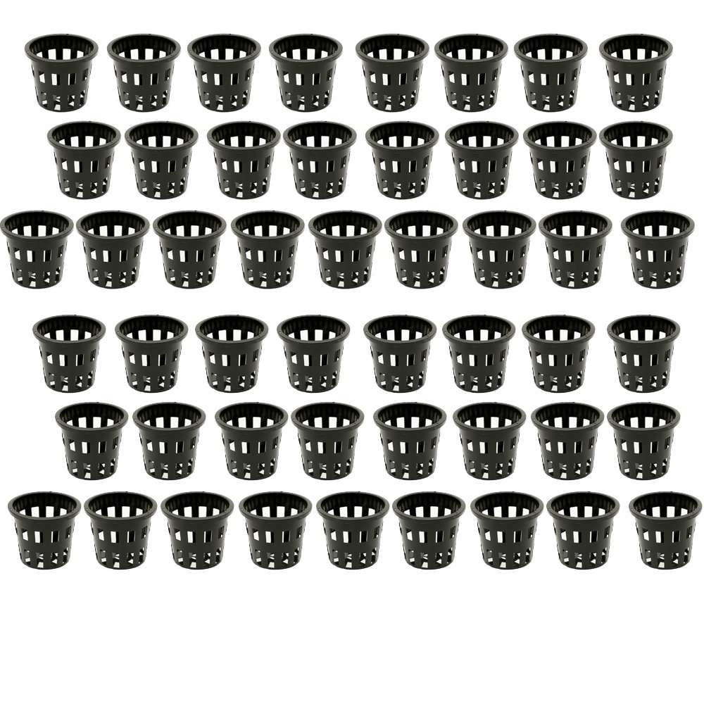 BIO BLOOMS AGRO INDIA PRIVATE LIMITED Netted Pots or Hydroponic and Aquaponics Pot Black Color Set of 50 Pcs Bio_160c