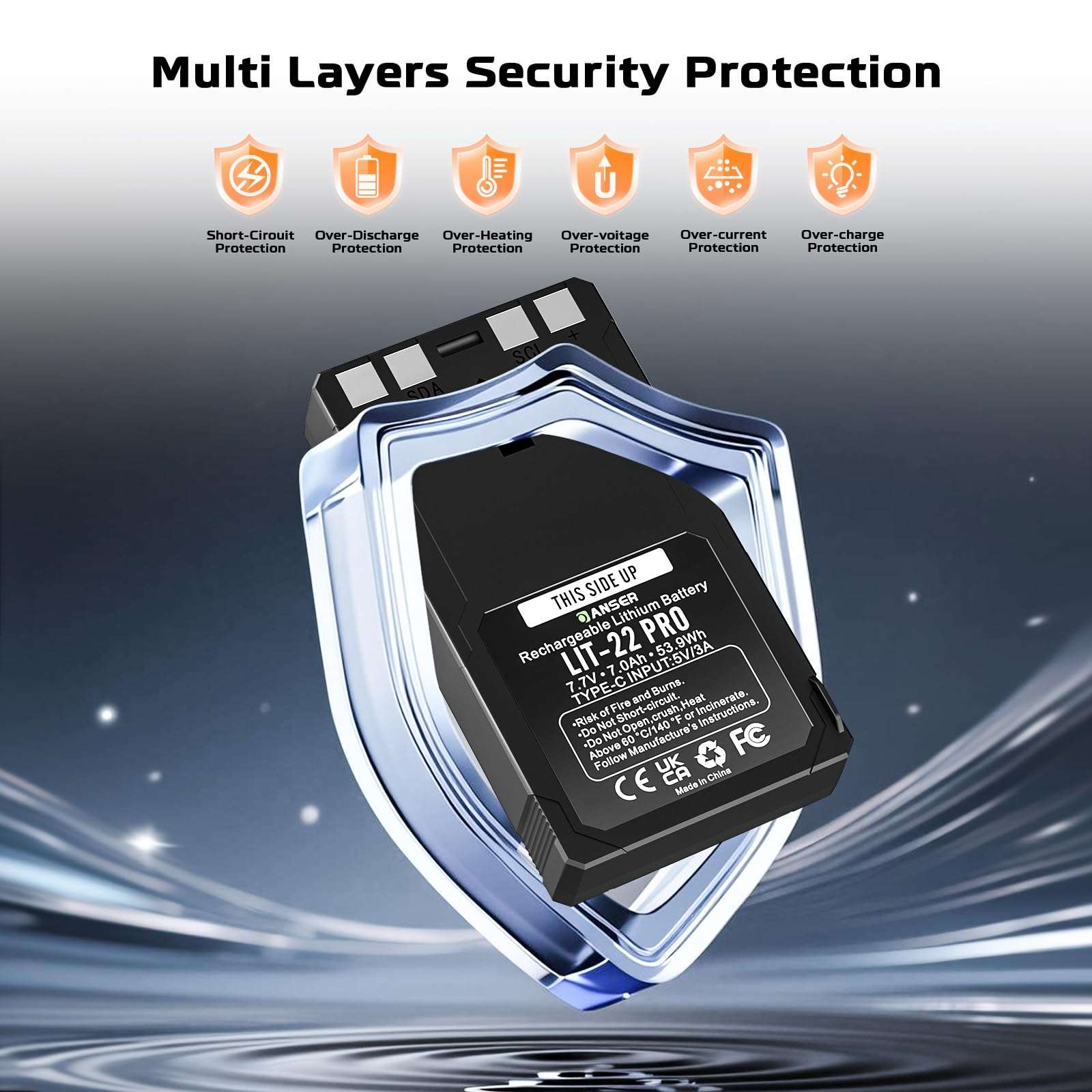 OANSER LIT-22 Rechargeable Lithium Battery 2 Pack, 7000mAh LIT-22 Hunting Trail Camera Replacent Battery for Spypoint Cellular M,Dark,S-Dark,S,G-36,Flex-M/G-36/Plus with Type-C 3