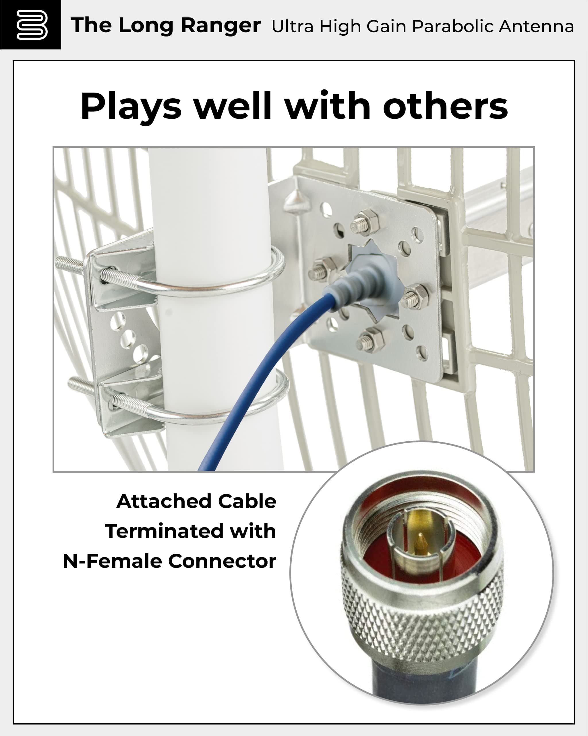 Long Range Cellular Antenna - up to 20 Miles Range | High gain Outdoor Cell Phone Booster Antenna +26db | All Cellular Bands LTE, 4G, 5G Ready, GSM | Works for All Carriers | Weatherproof | BT974822 6