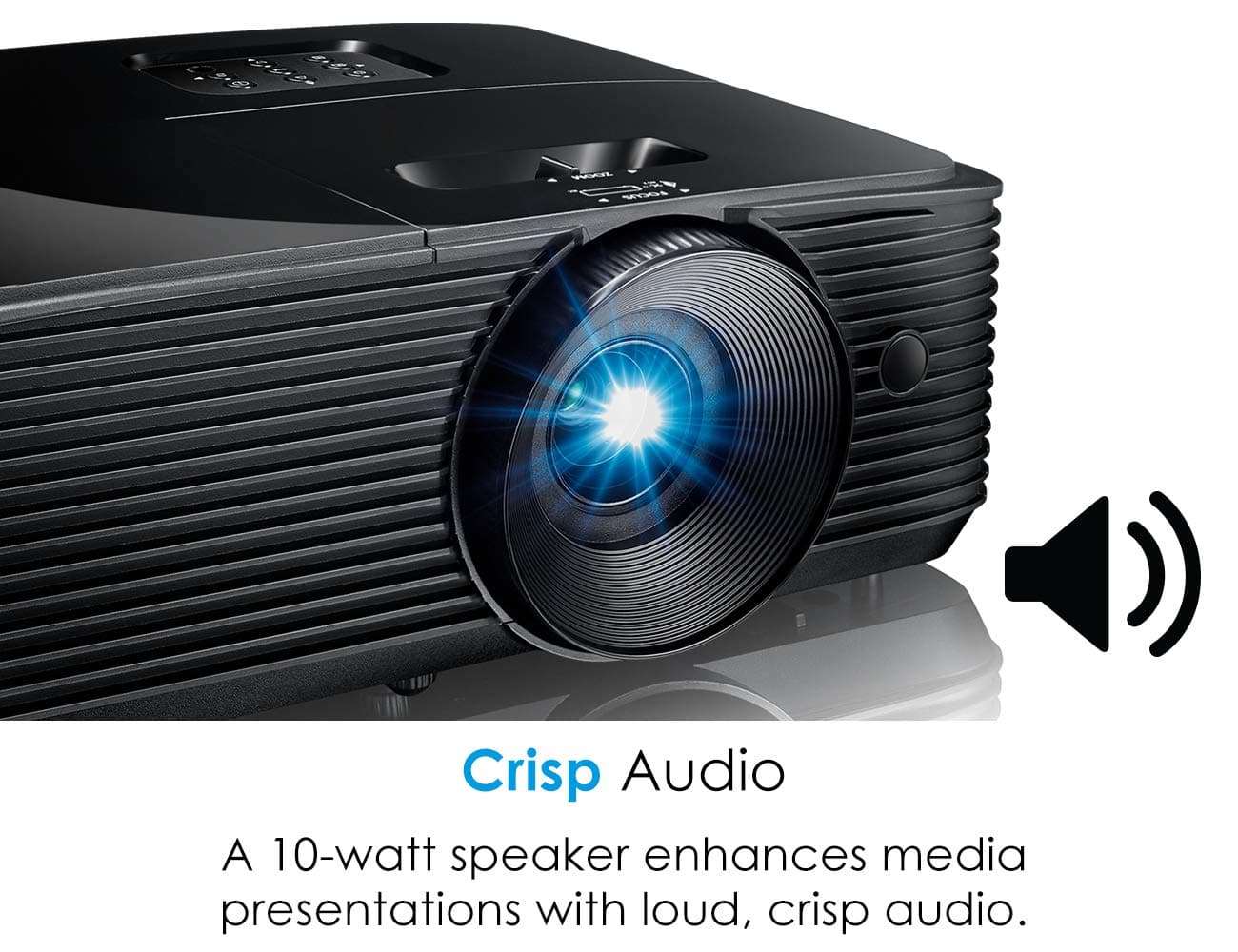 Optoma S334e SVGA Bright Professional Projector Lights On Viewing with 3,800 Lumens Latest DLP Technology Business Presentations Classrooms or Home 15,000 hour lamp life Speaker Built In Portable Size 5