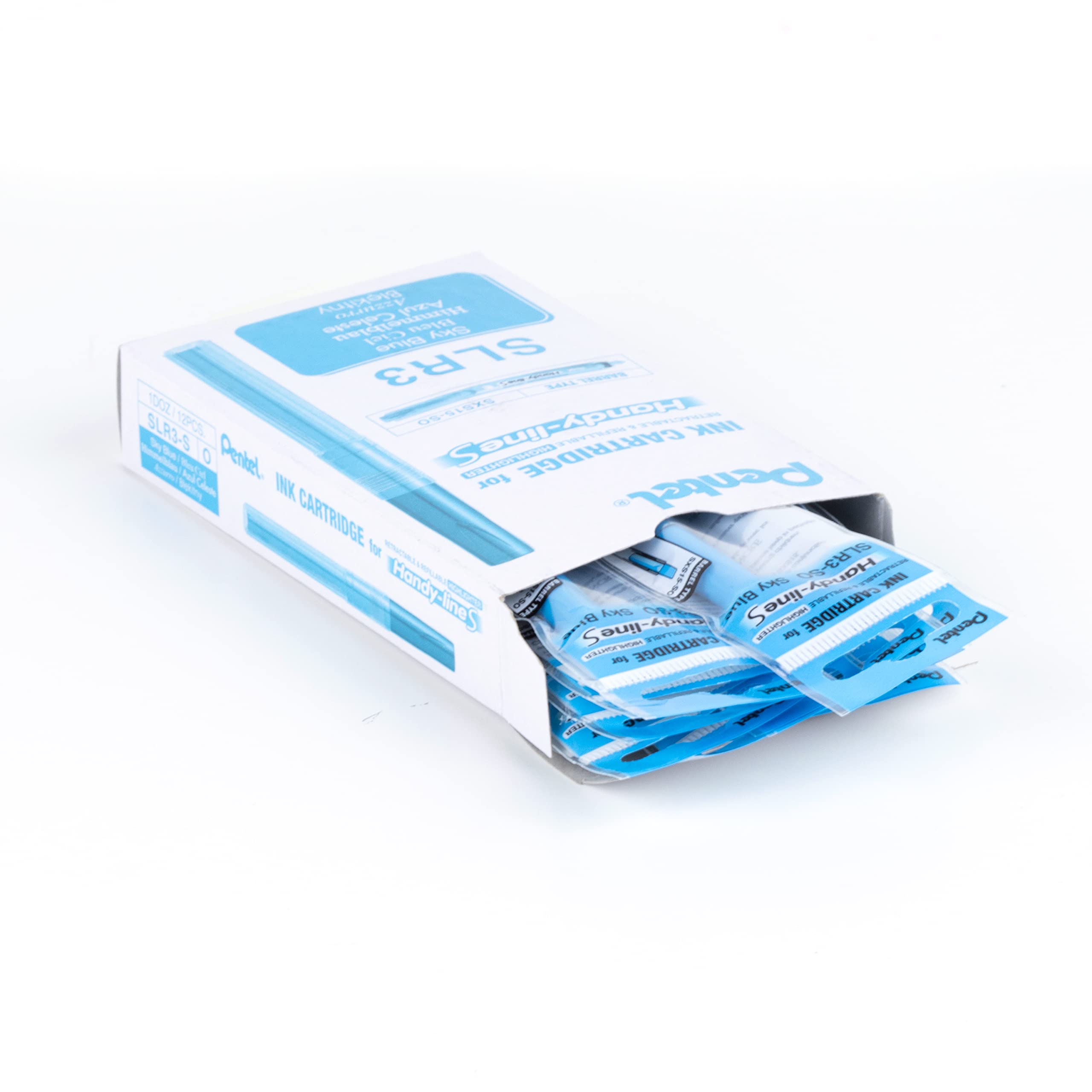 Pentel Refill For Handy-Line S Highlighter, Sky Blue Ink, Box of 12 (SLR3-S) 4