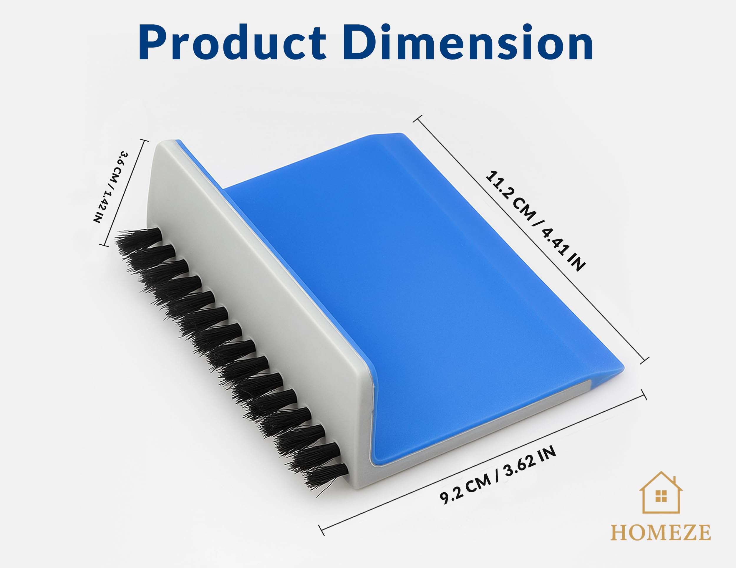 HOMEZE 2-in-1 Countertop Brush & Squeegee – Crumb Sweeper + Water Wiper, Edge-Hanging Compact Cleaner for Kitchen Sink & Counter, Bathroom Mirror/Slab, Desk & Sofa – Space-Saving Multi-Surface Tool 6