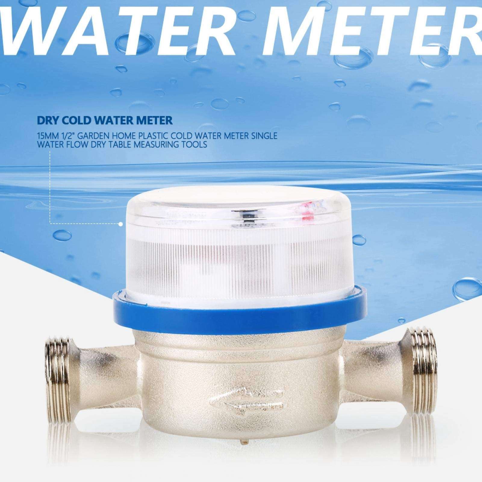 Oreilet Cold Water Meter, Dry Cold Water Meter, Water Meter, Home Garden for Measuring Water 5