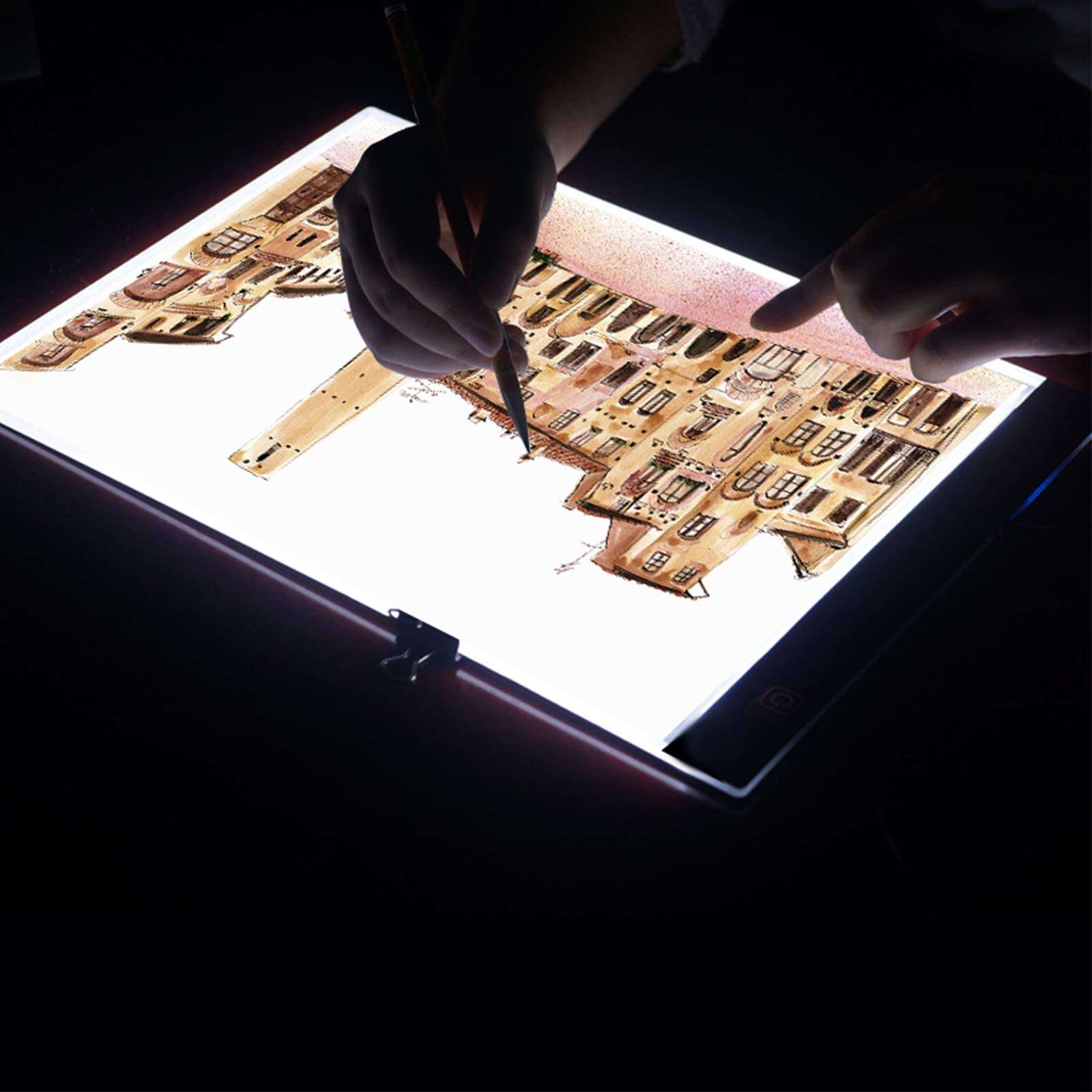 Cozonte A4 LED Light Box, Diamond Painting Light Pad Apply to DIY 5D Diamond Painting, See Symbols and Numbers Clearer, Light pad with Detachable Stand and Clips 2