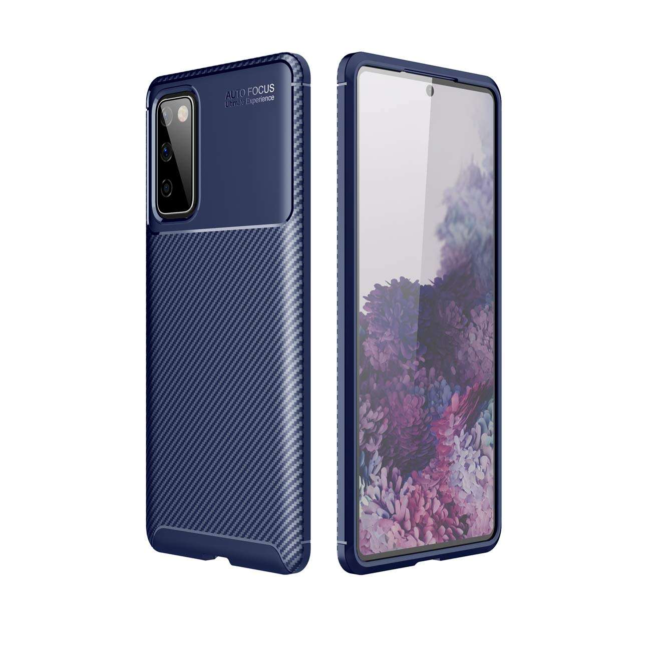 Galaxy S20 FE 5G Case,Silicone TPU Shockproof Cover,Durable Ultra Thin Carbon Fiber Soft Scrub Protection case,for Samsung Galaxy S20 FE 5G / Galaxy S20 Lite (Blue) 1