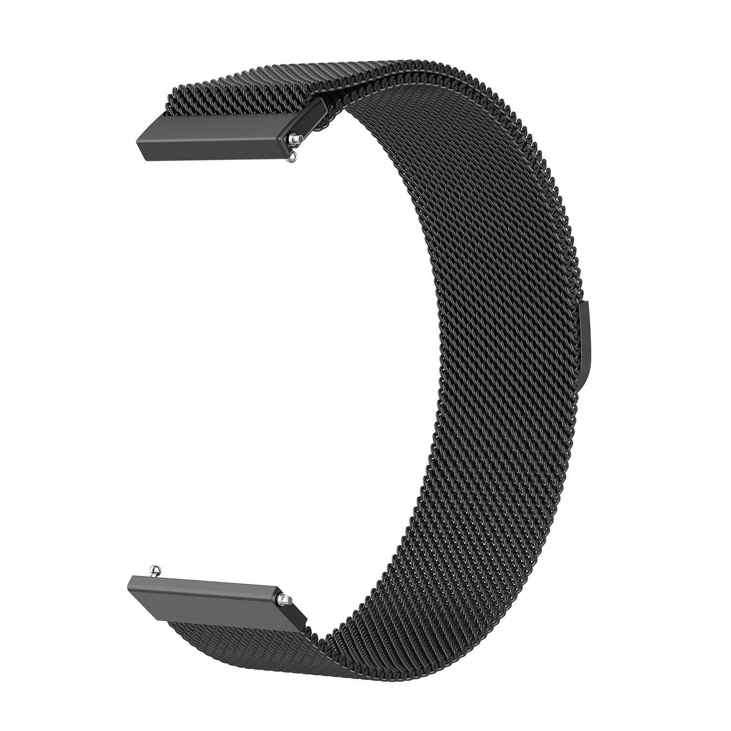 AONES Magnetic Loop Watch Strap Compatible for Fire-Boltt Supernova Bsw083 Metal Chain Watch Band Black 3