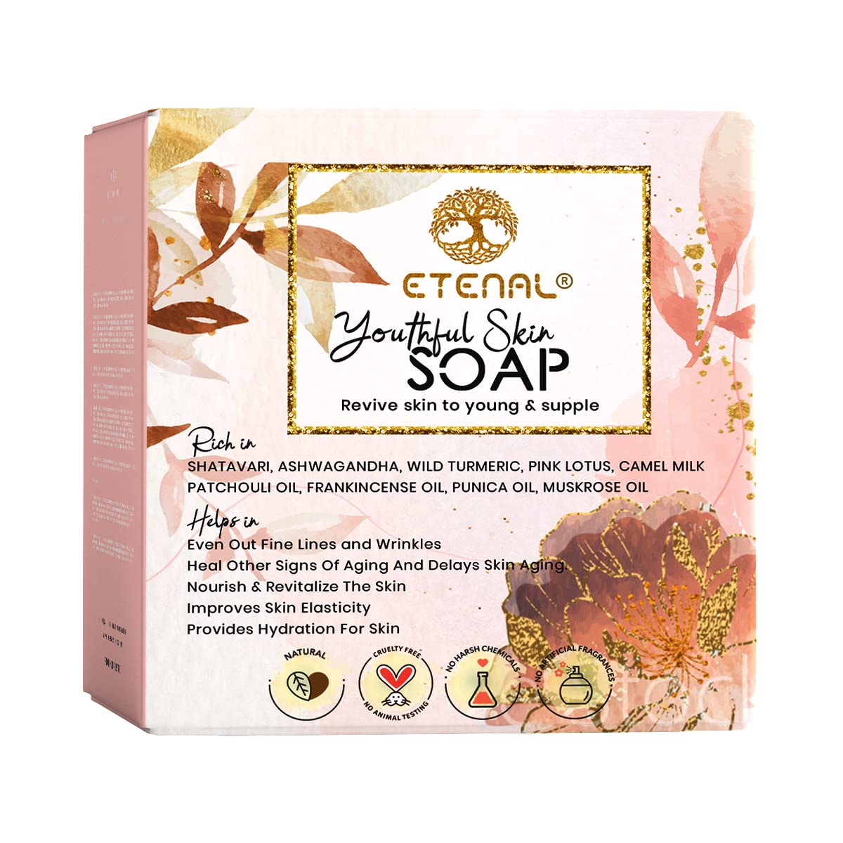Etenal Natural Anti Aging Soap Rich in Shatavari, Ashwagandha, Camel Milk And Essential Oils Natural Handmade Soap 150 gm