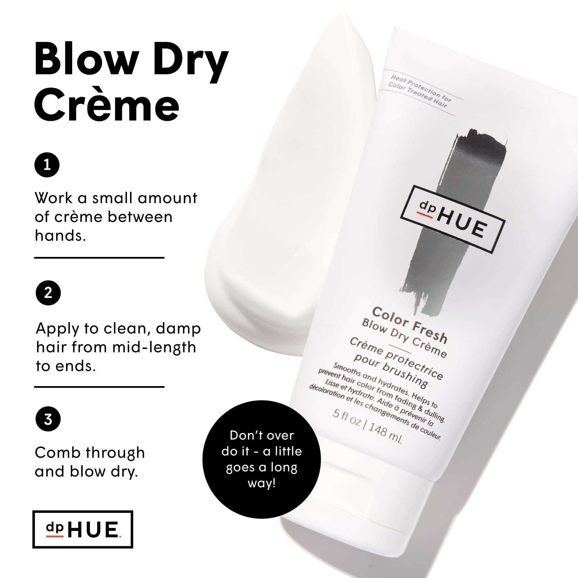 dpHUE Color Fresh Blow Dry Creme (5 oz) + Color Fresh Thermal Protection Spray (5 oz) - For All Hair Types - Color Safe 4