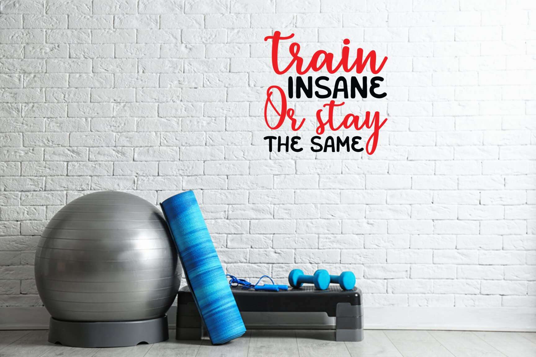 JVERF JBZ1266 Motivational Wall Sticker - Train Insane Or Stay The Same HD Self Adhesive Gym Fitness - Quotes Wall Sticker(BlackRed) [3 ft x 3 ft] / [91 cm x 91 cm] 5