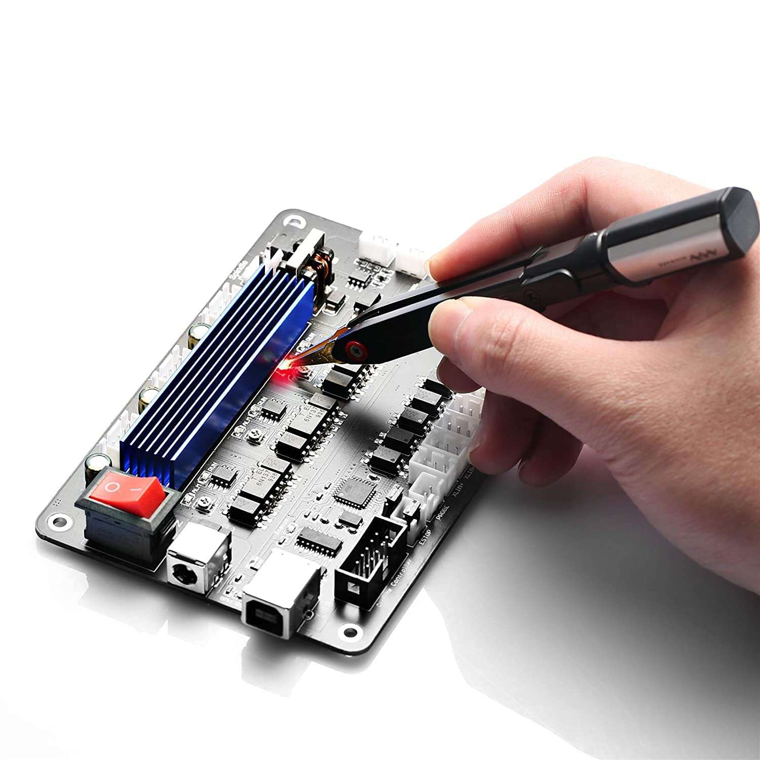 SainSmart Mini Digital Tweezers Intelligent SMD Tester Portable LCR Meter Diode Resistor Capacitor Voltage Multimeter Frequency 10KHz Signal Generator LED Display Auto Scan with Spare Test Leads 6