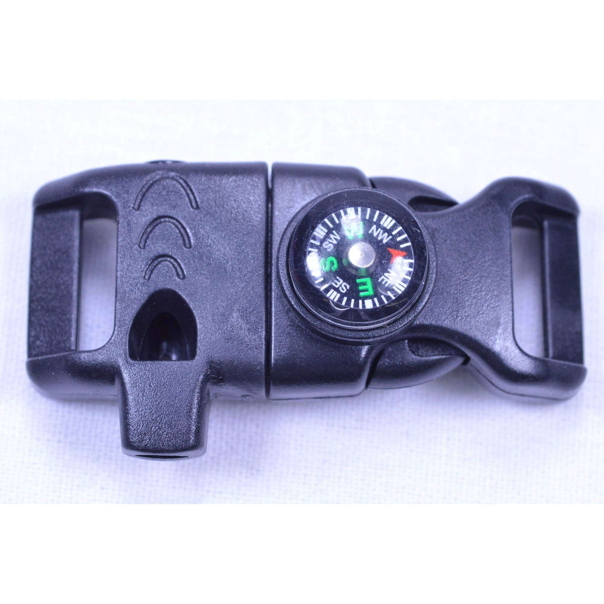 1/2" Fire Starter Compass Buckles for Paracord Project and Survival Tools - 10 Pack