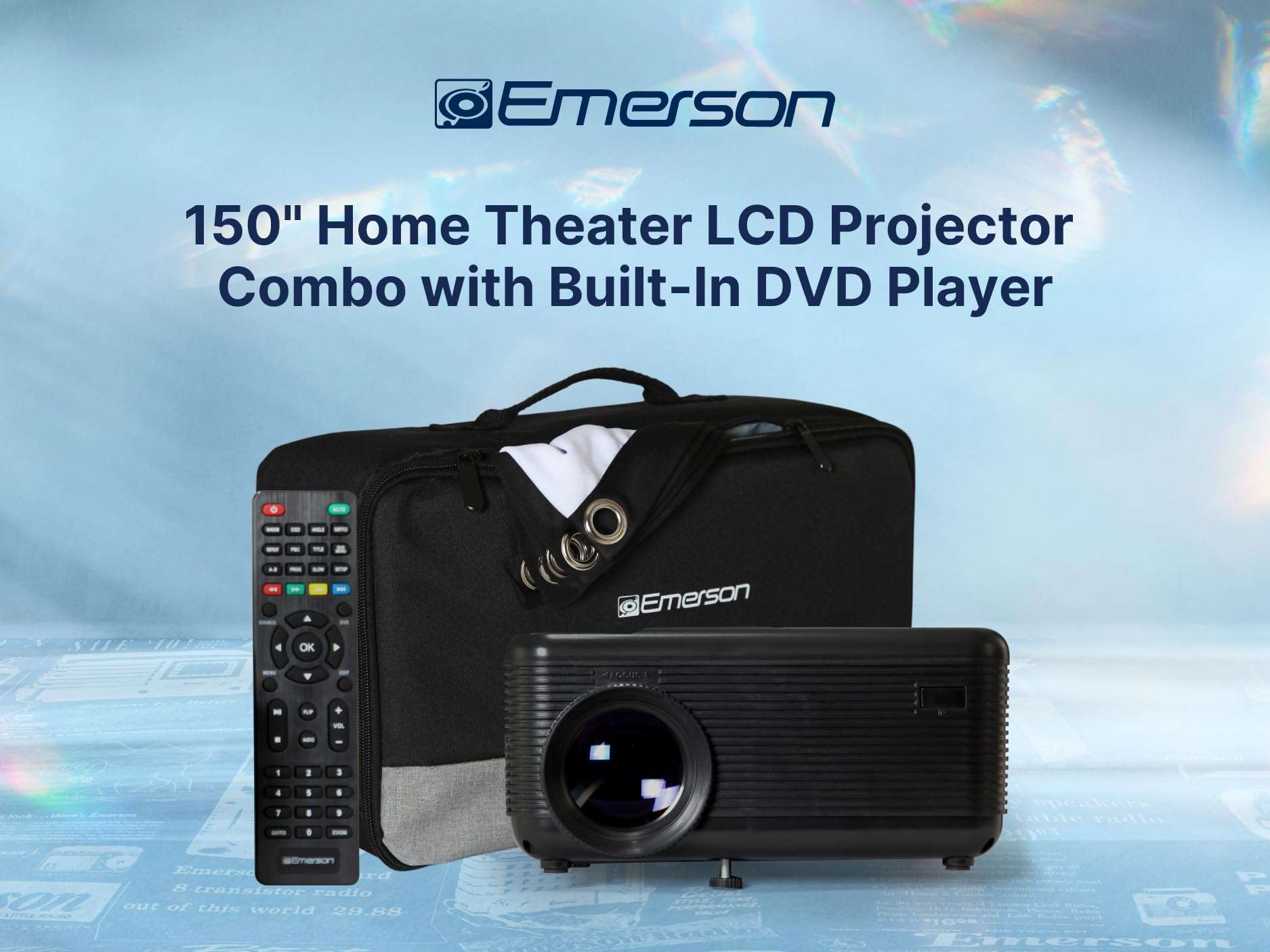 Emerson EVP-2501C 150-Inch Home Theater Projector DVD Player Combo with Bluetooth, HDMI & USB Inputs, Stereo Speaker, Remote Control & Projector Screen – Ideal for Home and Outdoor Entertainment 6
