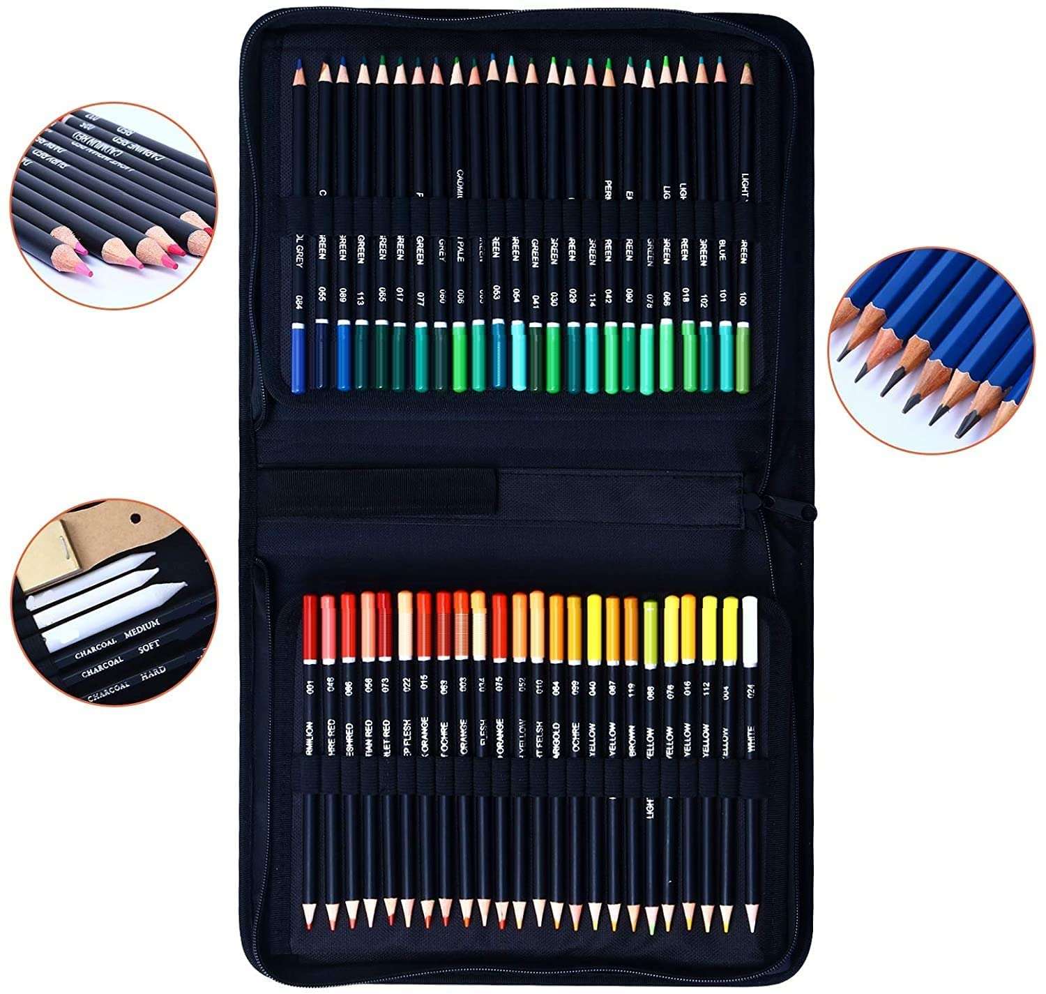 Corslet 145 Piece Colored Pencils Set, Drawing Pencils and Sketching Kit, Complete Artist Kit, Includes Graphite Pencils, Metallic Color Pencils, Water-Soluble Color Pencils Sketch Kit for Drawing 5