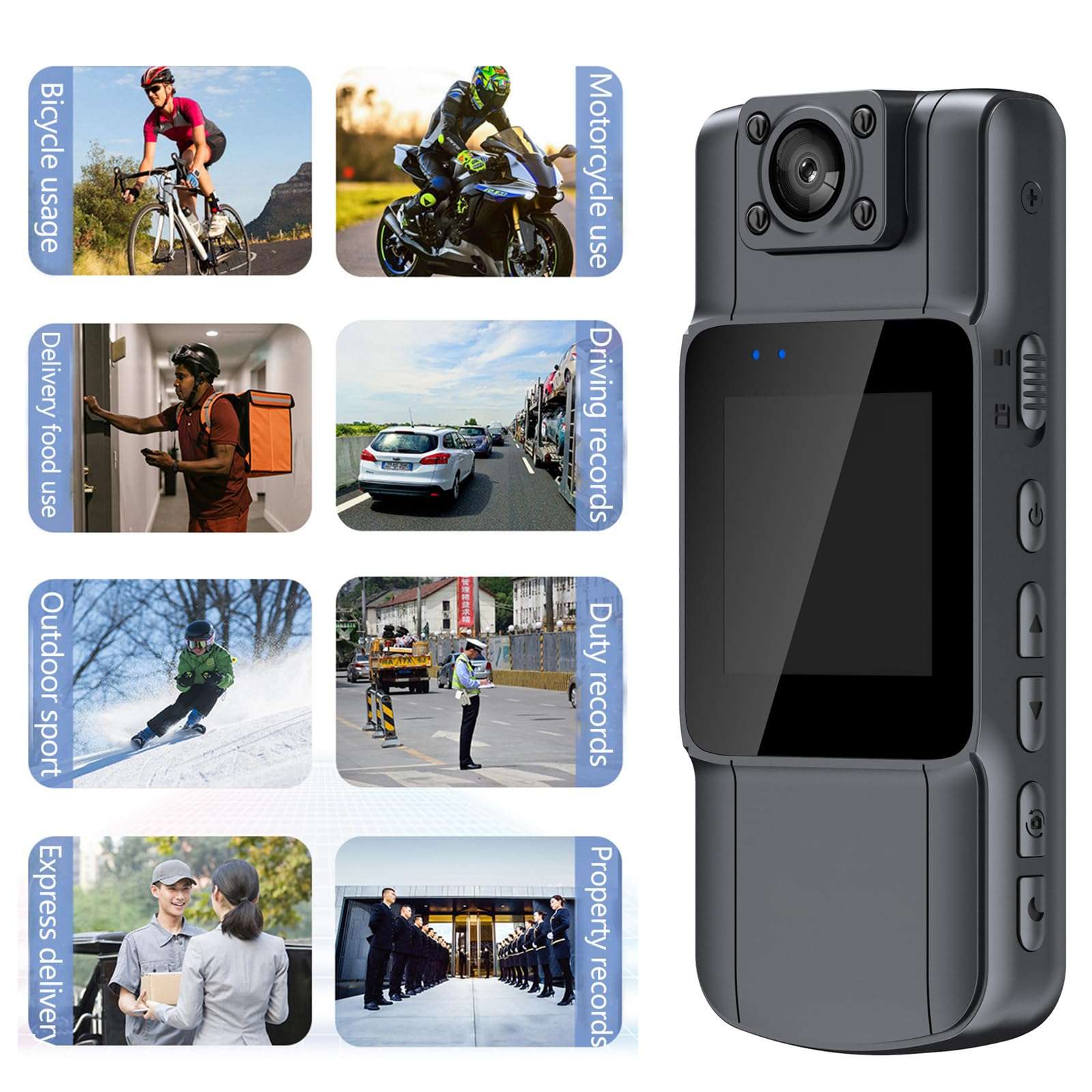 ljhnba Mini Body Camera Magnetic Back Clip Design 1080P Recorder Adjustable Lens for Delivery Personnel & Private Investigator Magnetic Absorption Design 3