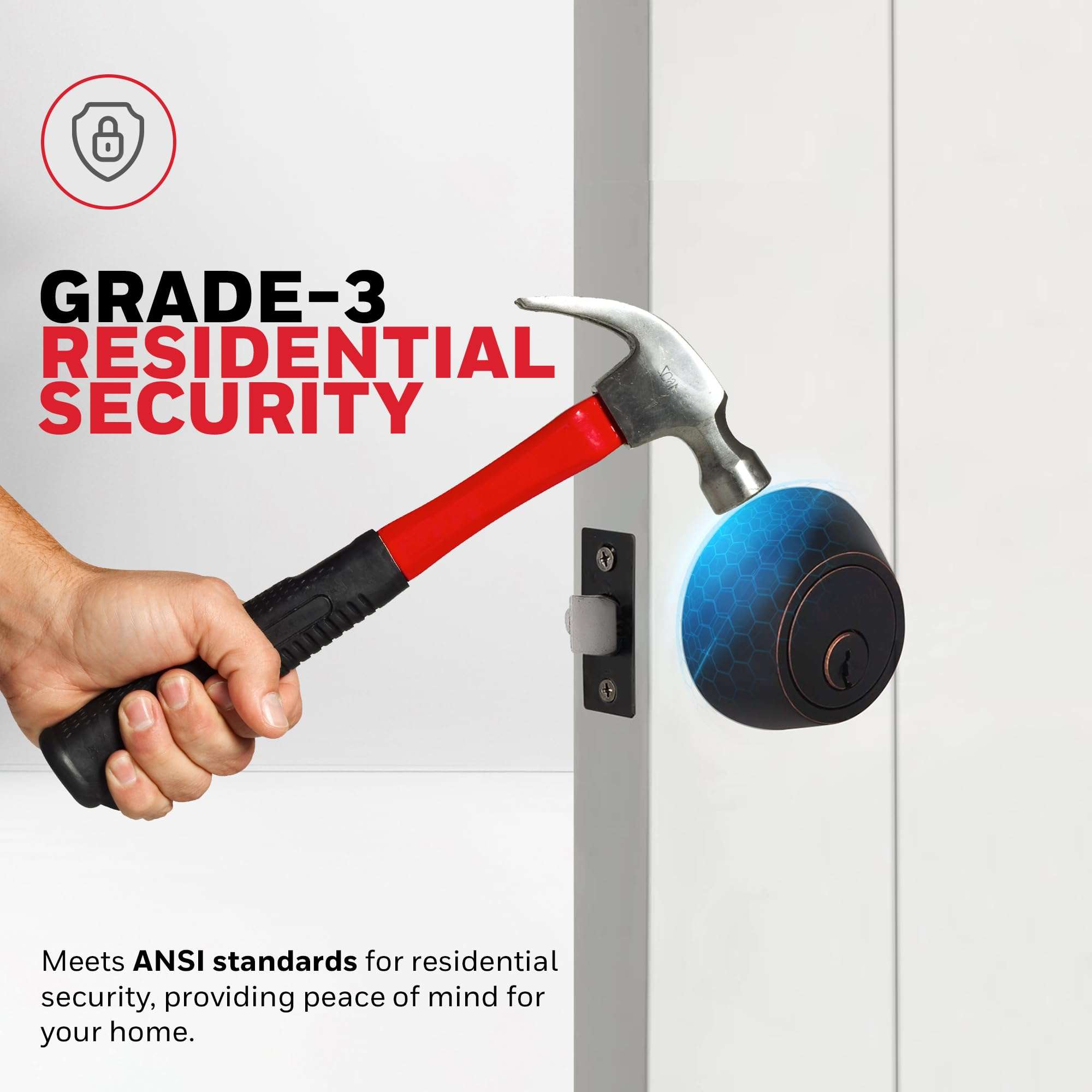 Honeywell Safes & Door Locks - Single Cylinder Front Door Deadbolt Lock Set - Anti-bump Resistant Dead Bolt Lock for Exterior Doors with 2 Entry Keys - 3 x 5 x 8.5 inches - Oil Rubbed Bronze - 8111409 3