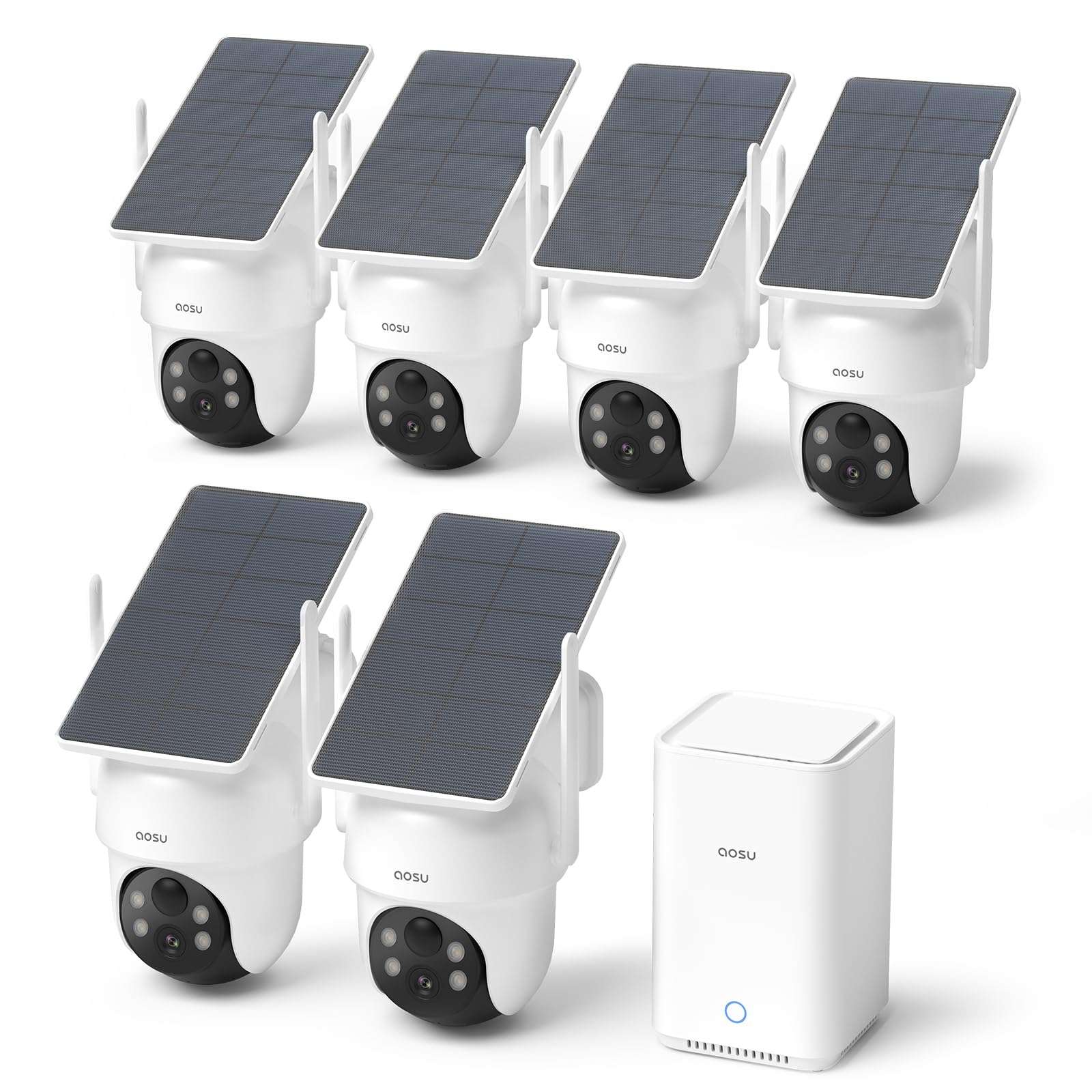 aosu Whole-Home Security Bundle – 6-Cam Wireless Outdoor Kit + Smart Video Doorbell + 2K Indoor Baby/Pet Monitor, No Subscription, Local Storage, Compatible with Alexa & Google Assistant 3