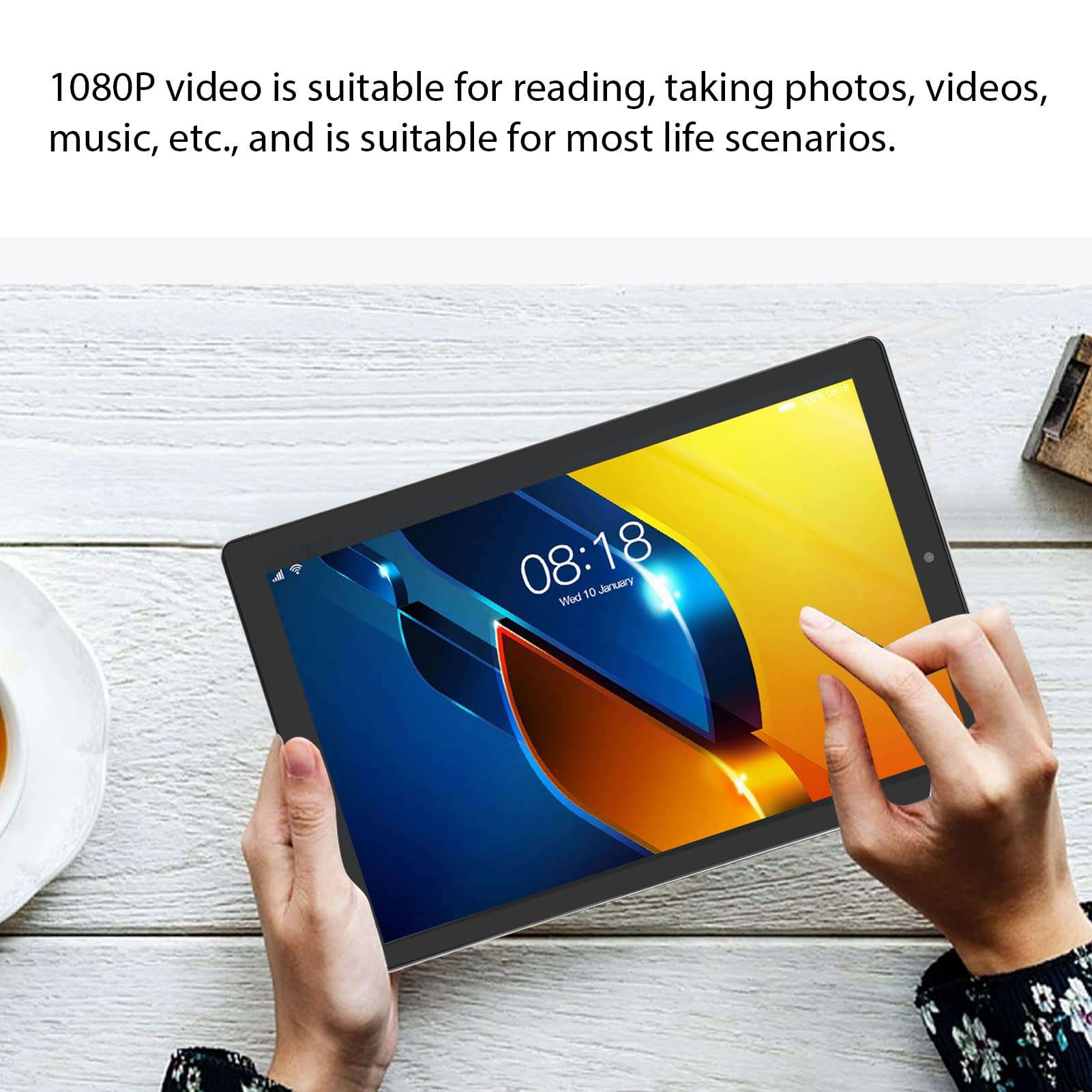 10.1in Tablet for 12, 6GB RAM 128GB ROM 1960x1080 IPS Display, Dual Sim 10 Cores Tab, 5G WiFi Calling Tablet PC, 8800mAh Battery Life, 2MP 5MP Dual Cam 5