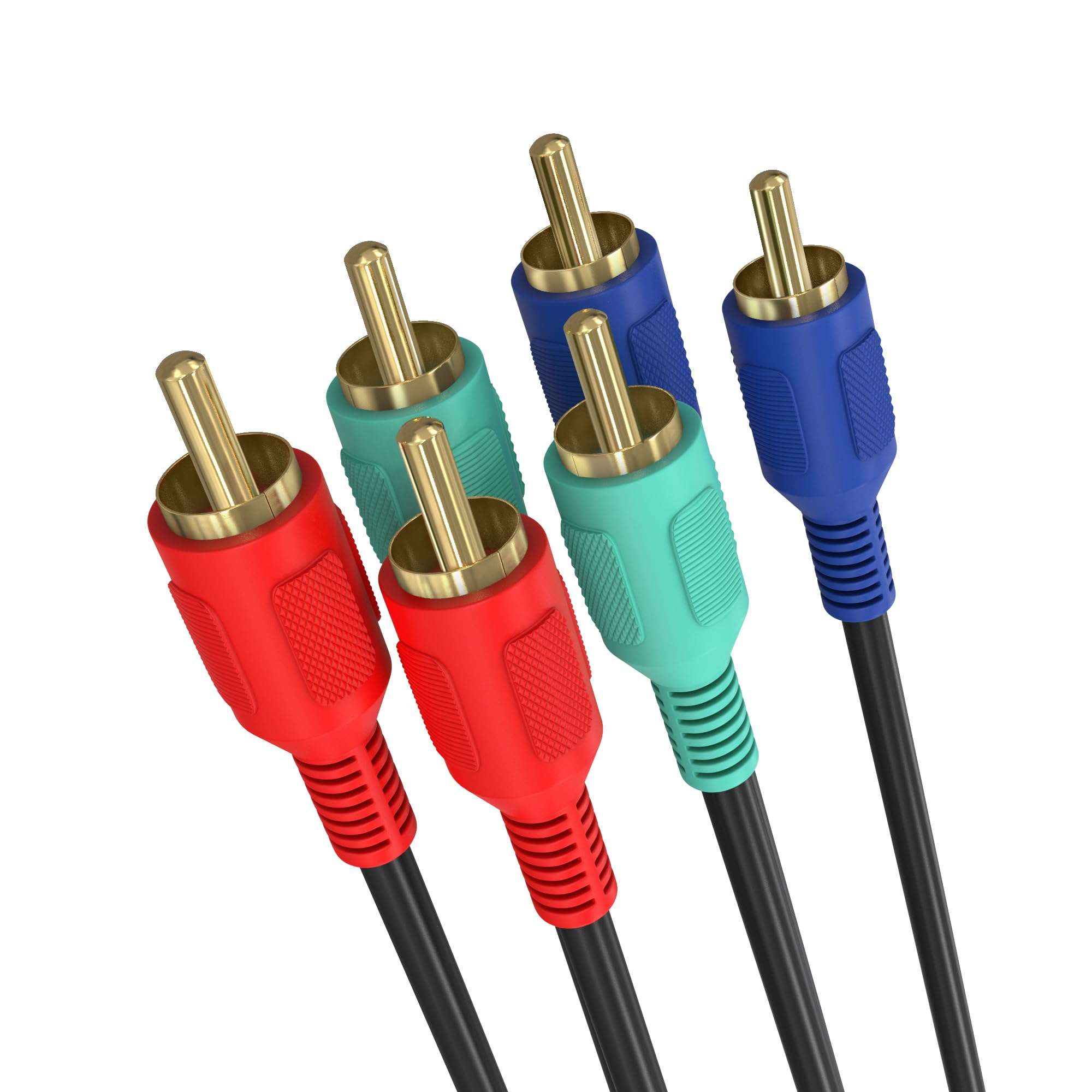 Cmple - 3-RCA Male to 3RCA Male RGB Component Video Cable for HDTV - 6 Feet 1