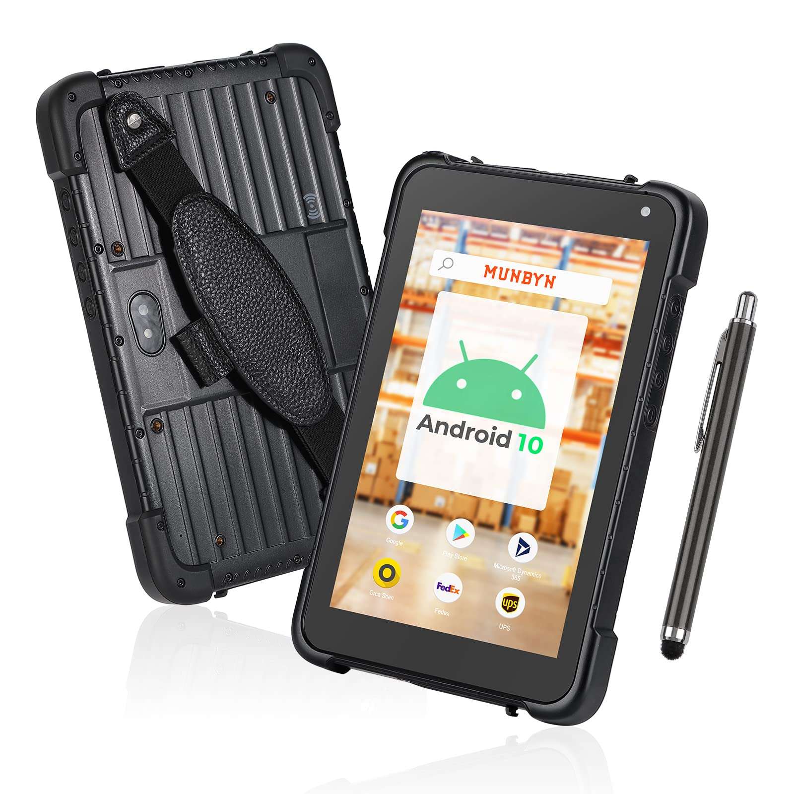 MUNBYN Rugged Android Tablet Barcode Scanner ILT01, 8" Android 13 Inventory Tablet, and Rugged Android Tablet, 8" Heavy Duty Tablet Android 10, 700 nits Sunshine Readable, Military Waterproof Outdoors 3
