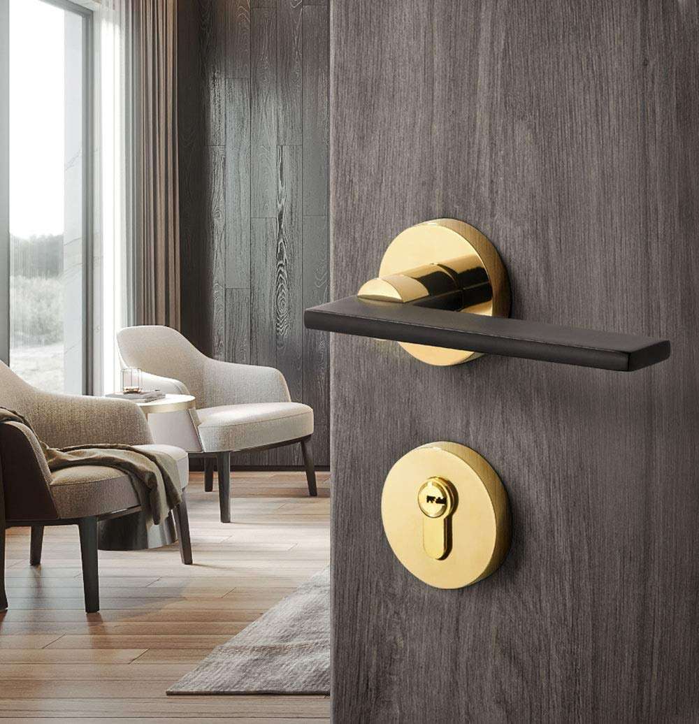Toy Door Hardware Privacy Door Lever Door Handle Sets Reversible for Right/Left Side Interior Door Handles for Bathroom Bedroom and Office 3