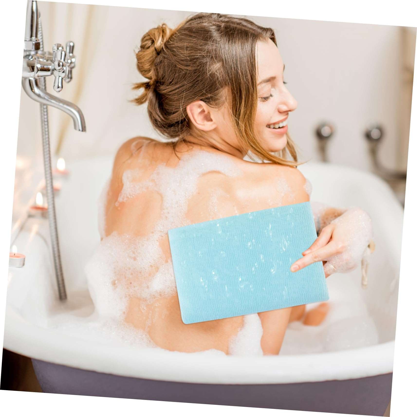 OSOLADY 2pcs Bath Towel Back Scrubber Long Comfortable Exfoliating Nylon Towel for Shower Perfect for Travel 5