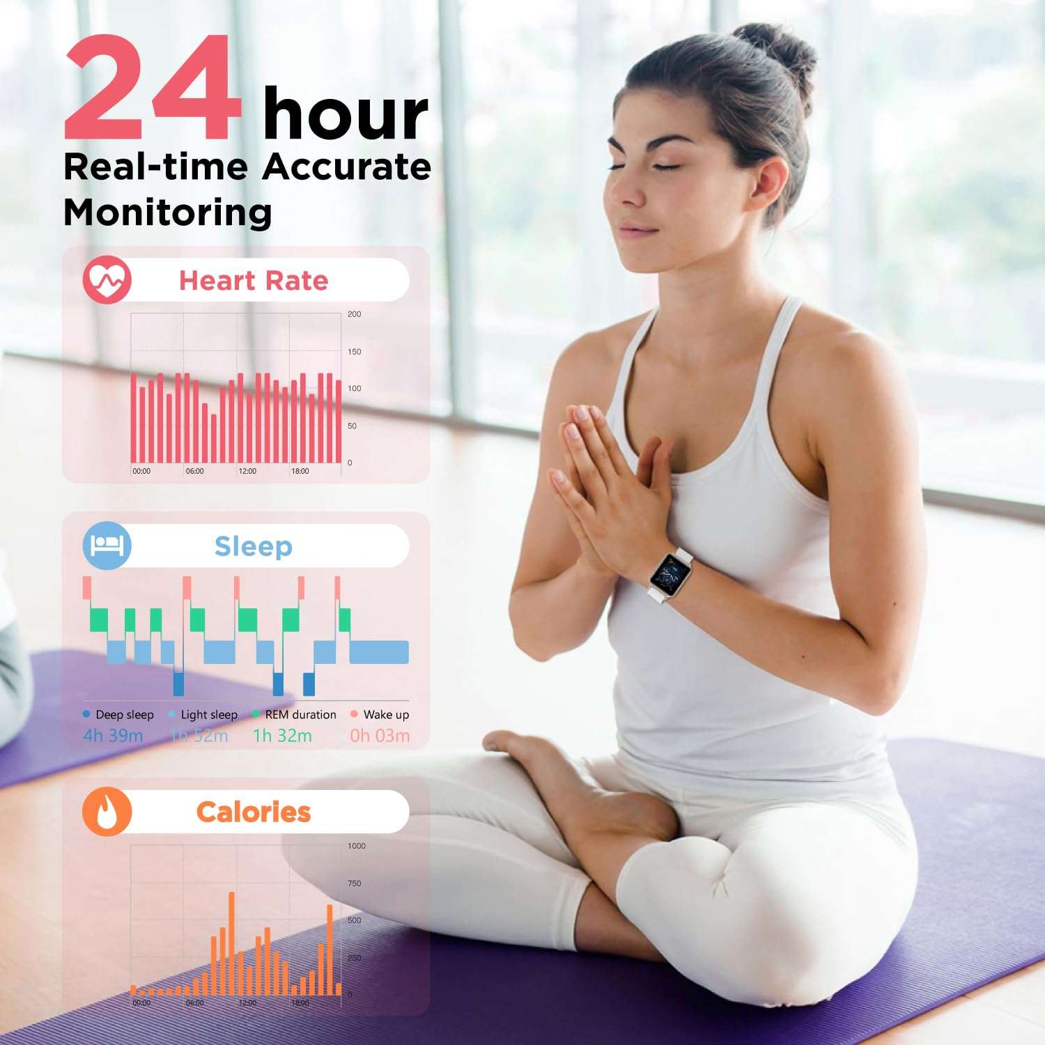 Motorola Moto Watch 70 - Health and Fitness Bluetooth Smartwatch for Every Day Wear, Advanced Health Features, Up to 10 Days Battery Life - Compatible with Android and iOS - Rose Gold 5