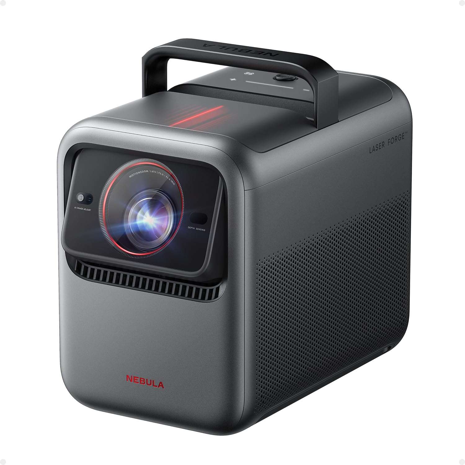 NEBULA X1 Triple Laser 4K Projector, 3,500 ANSI Lumens, 56,000:1 Contrast, 40W Stereo Sound, 0.9-1.5 Optical Zoom, Smart AI, Dolby Vision, 300" Screen, Built-In Micro Gimbal, GTV, Handle, Outdoor 1