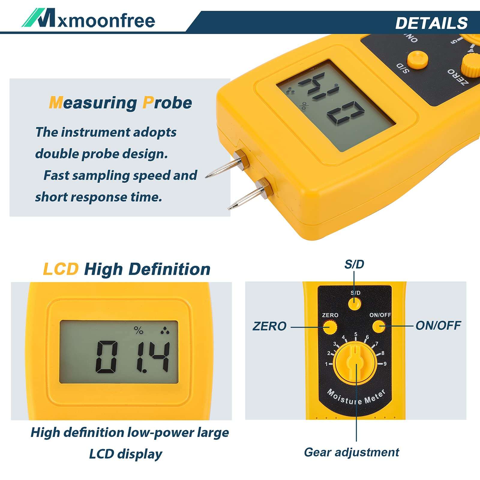 Mxmoonfree Meat Moisture Meter Portable Digital Water Injection Meat Moisture Analyzer for Poultry Pork Beef Lamb Chicken 3