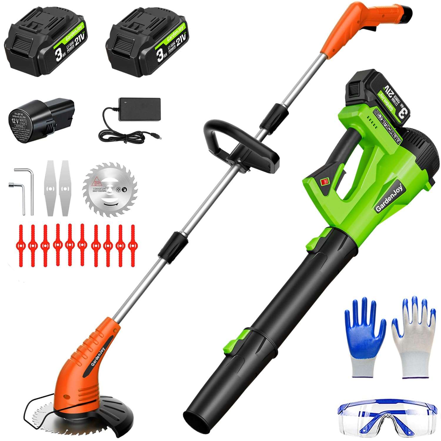 GardenJoy Weed Wacker with Cordless Leaf Blower for Lawn Care 1