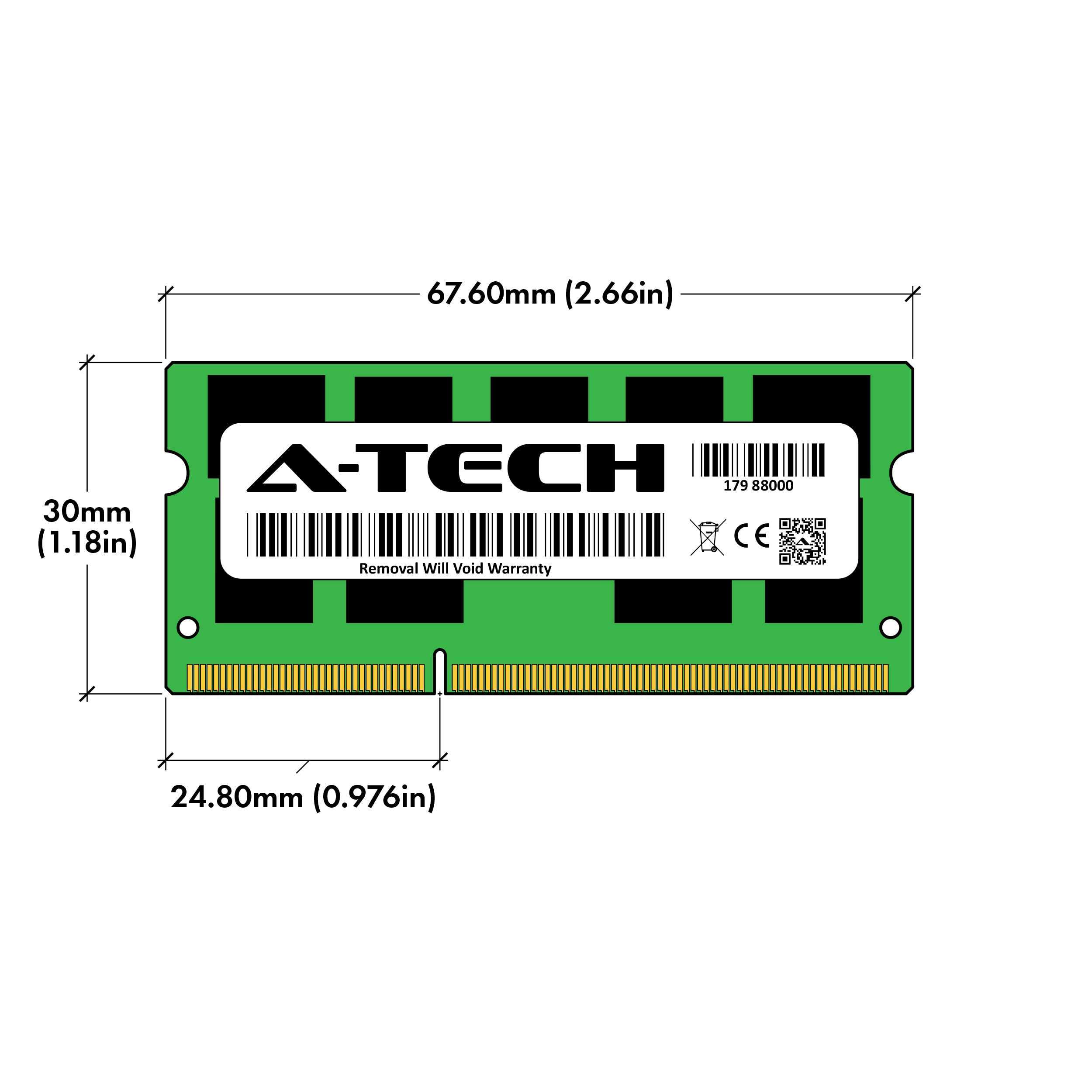 A-Tech 8GB RAM Replacement for CT102472BF160B | DDR3/DDR3L 1600MHz PC3L-12800E ECC-SODIMM 2Rx8 1.35V ECC Unbuffered SO-DIMM 204-Pin Microserver, Workstation, and Networking Platforms Memory Module 3