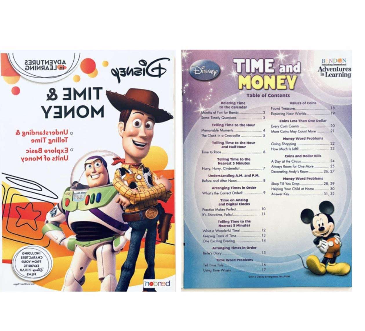 Disney Pixar Toy Story, Time & Money, Addition & Subtraction, The Alphabet: Activity Set and Learning Workbooks (4 Sets) 5
