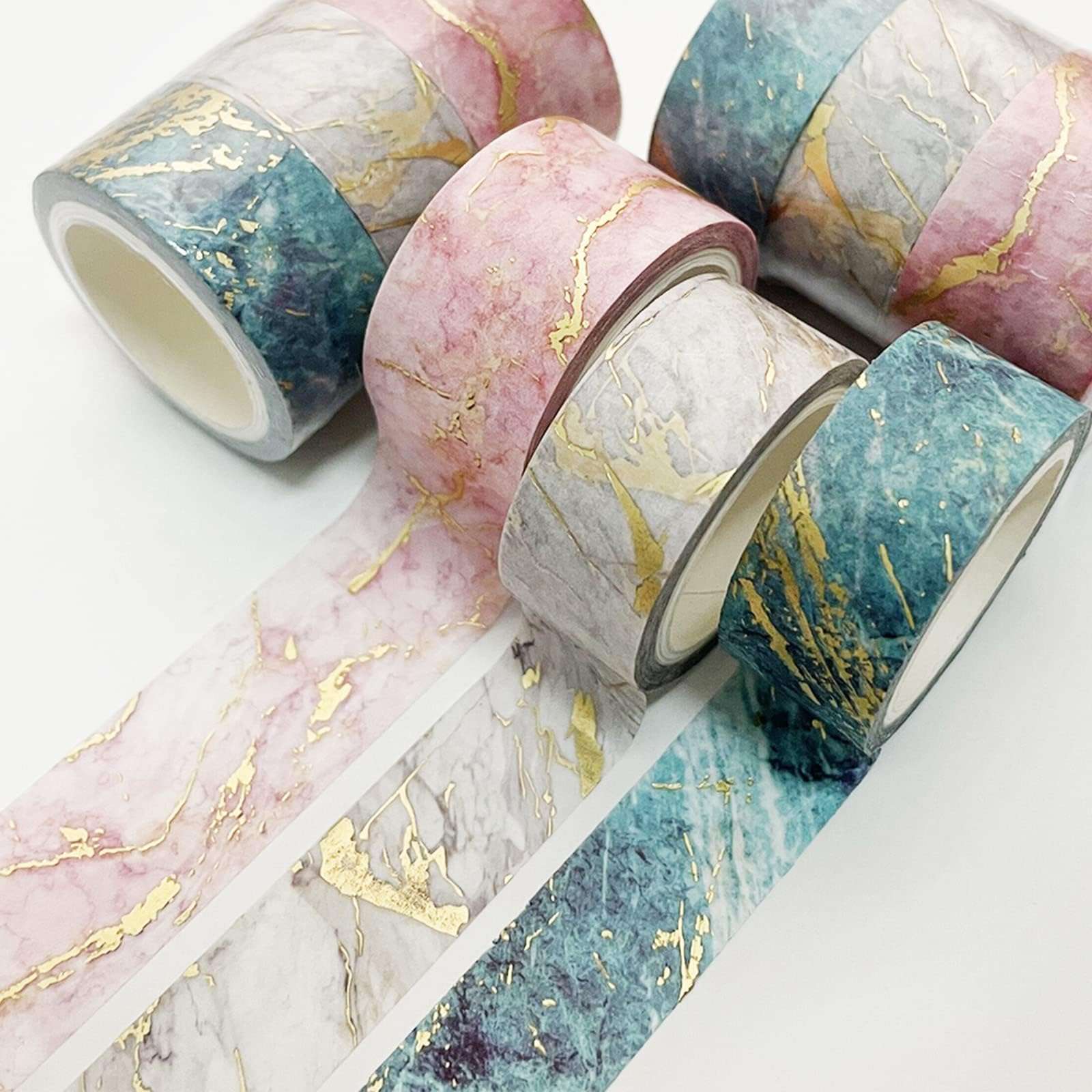 Gold Veins Washi Tape Gorgeous Foil Masking Tape Set Decorative for Arts, DIY Crafts, Journal Supplies, Planners, Scrapbook, Card/Gift Wrapping 3