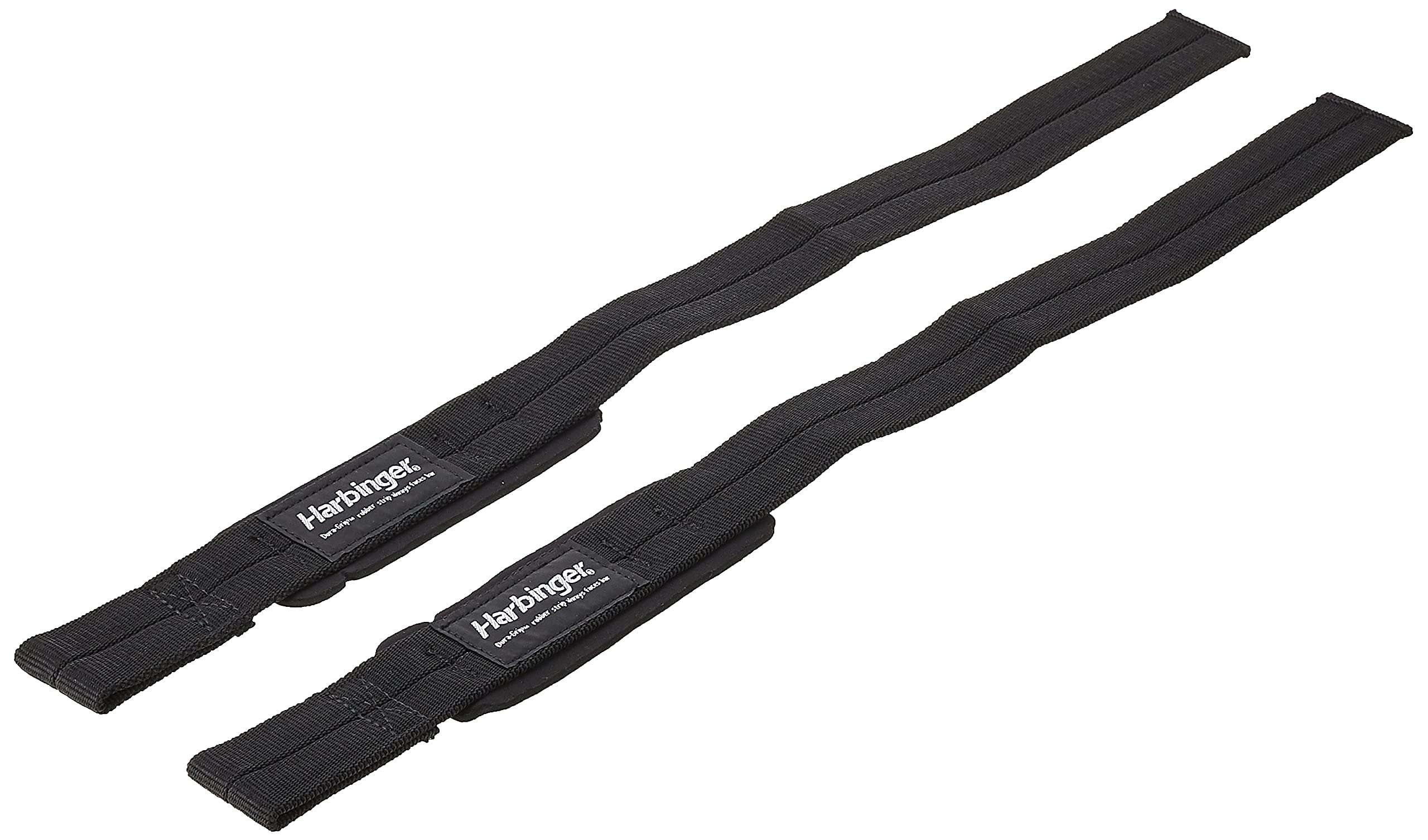 Harbinger 20500 Big Grip No-Slip Nylon Lifting Straps with DuraGrip, Padded, 21.5", Black 1