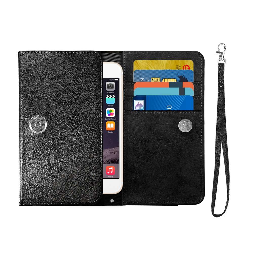 GSPSTORE All-in-One Cell Phone Wallet Case,Leopard Dot Print Pattern Case Flip PU Leather with Multiple Pockets,Card Holder,Wrist Strap for iPhone Samsung Android Smart Phones #01 3