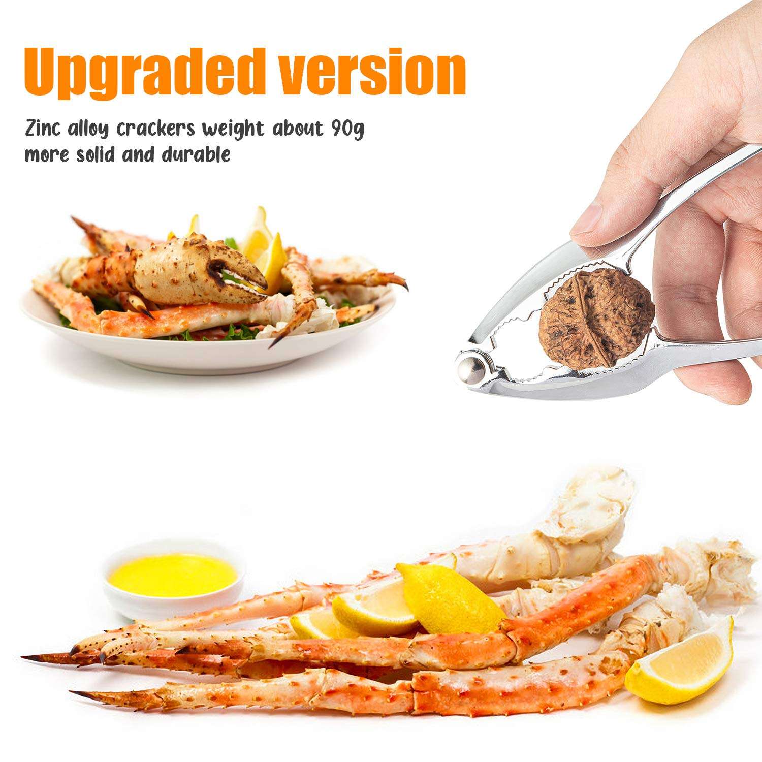 Seafood Tools Set, Crab Crackers and Tools with 2 Seafood Scissors, 2 Lobster Crackers, 2 Seafood Forks and 2 Butter Cups, 2 Red Lobster Leg knife, Crab Crackers Tools Set for Seafood Boil(10 Pcs) 4