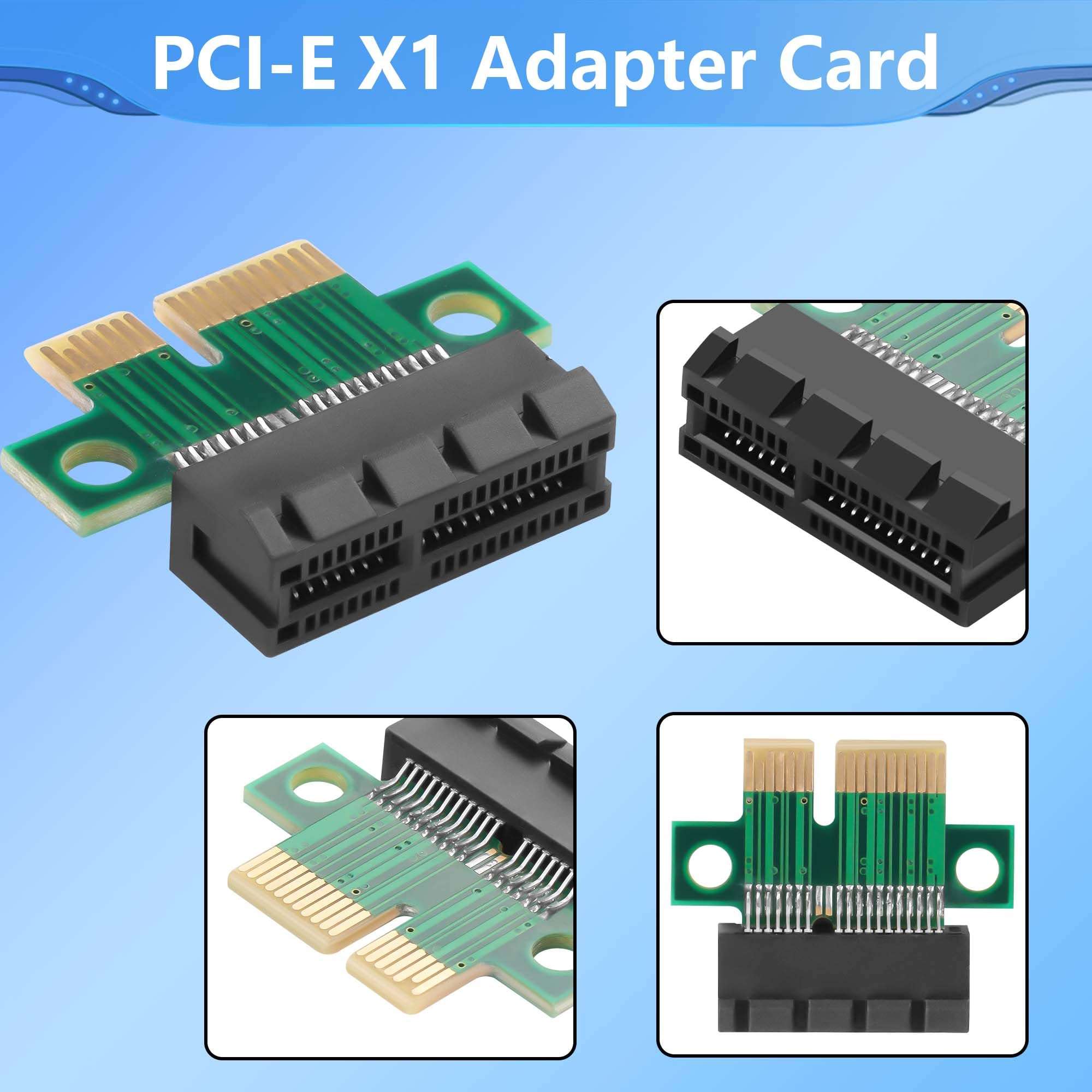 CERRXIAN PCI-E Adapter Card PCI-E X1 Male to Female Interface Extender Protection Card,PCI-E Express 1X Slot Extension Riser Card for 1U Height Computer Server PCIe Socket Adapter (PCI-E X1) 3