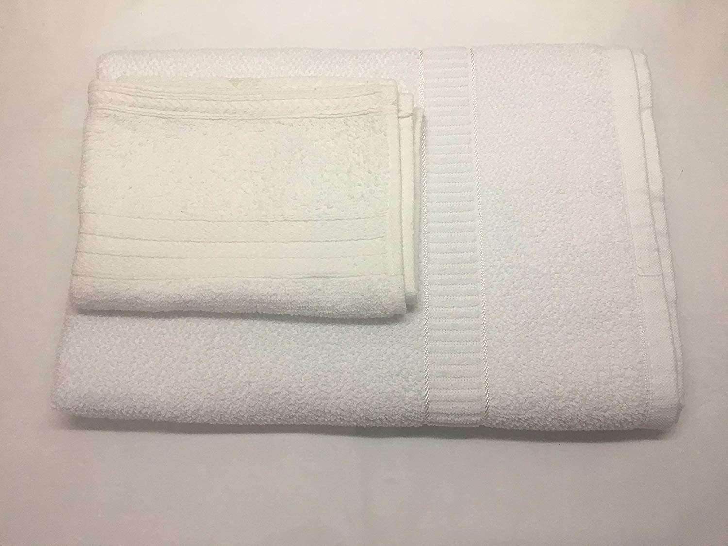 ELSTONE HOME Cotton Bath Towel (28 x 57 Inches) with Hand Towel Napkin (14 x 21) Combo White Colour High Absorbent 2