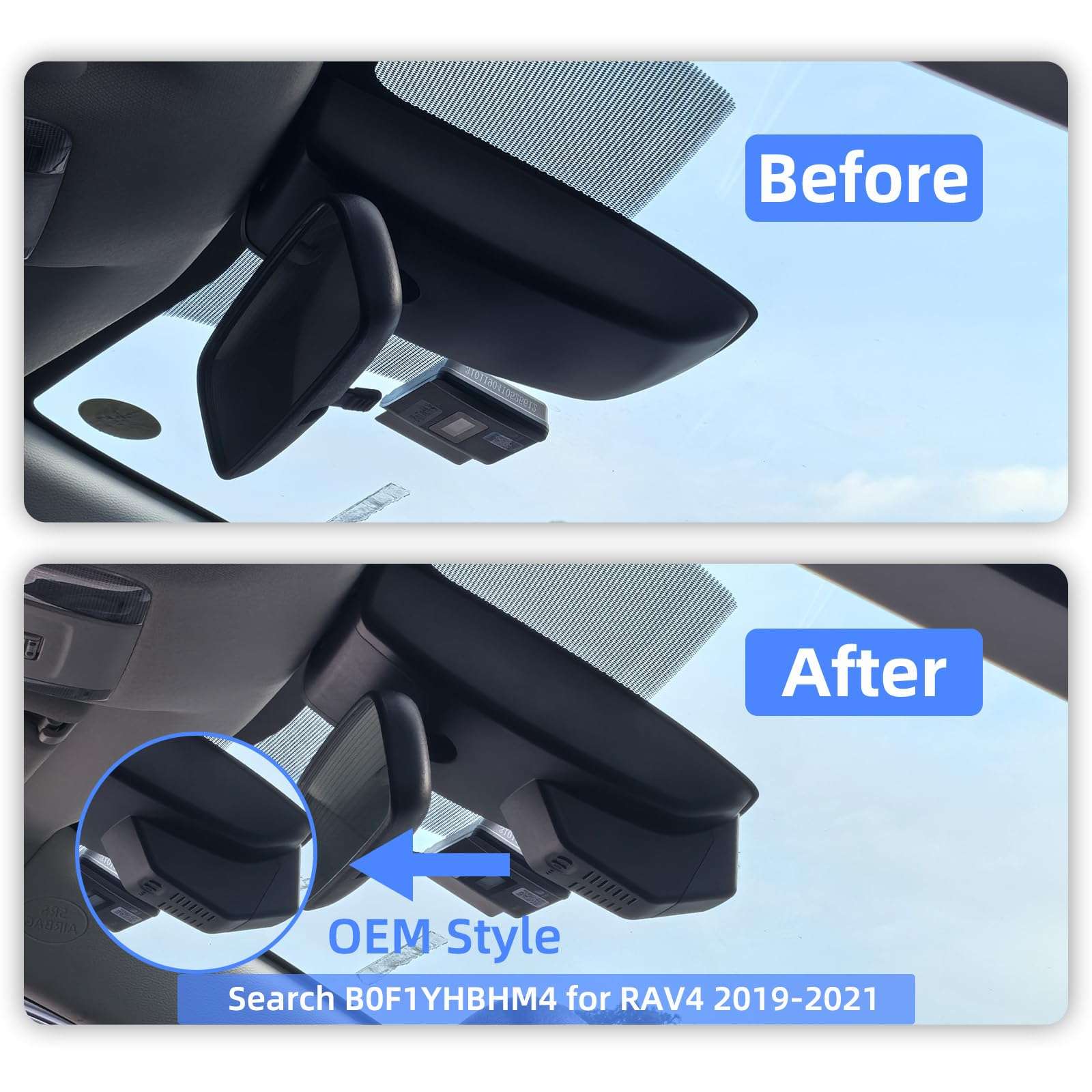 Front 4K & Rear 1080P Dash Cam for 2022 2023 2024 2025 Toyota RAV4 LE Limited SE Adventure XLE XSE (Model B)(with Vent Hole),OEM-Style,Loop Recording,Easy Installation,WiFi & App,128G Card 4