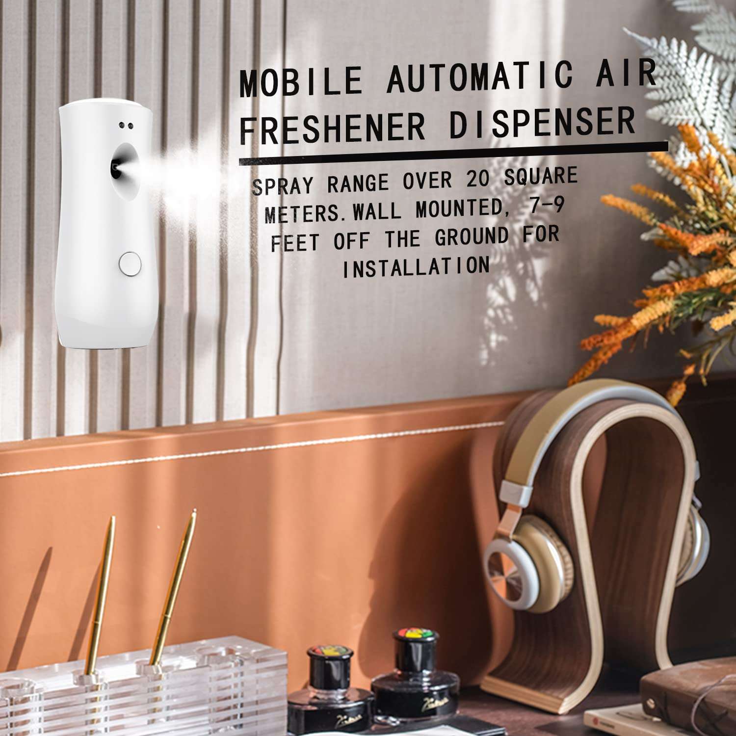 Automatic Air Freshener Dispenser, Wall Mounted/Standing Air Freshener Spray Dispenser, Aerosol Fragrance Machine is Suitable for Hotel, Bedroom, Bathroom,Office, Commercial Place(White-01) 3