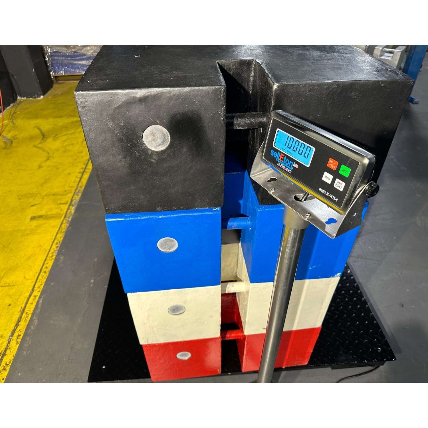 SellEton SL-700-5x5-NN 60" x 60" (5' x 5') Floor Scale/Pallet Size with Indicator (Yellow, 60" x 60" (10,000 lb x 1 lb)) 4