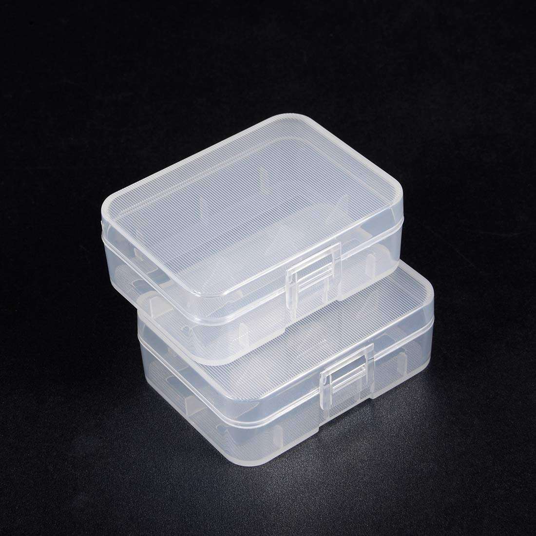 uxcell 10Pcs Battery Storage Case Holder Transparent For 2 x 18500V Batteries Capacity 4