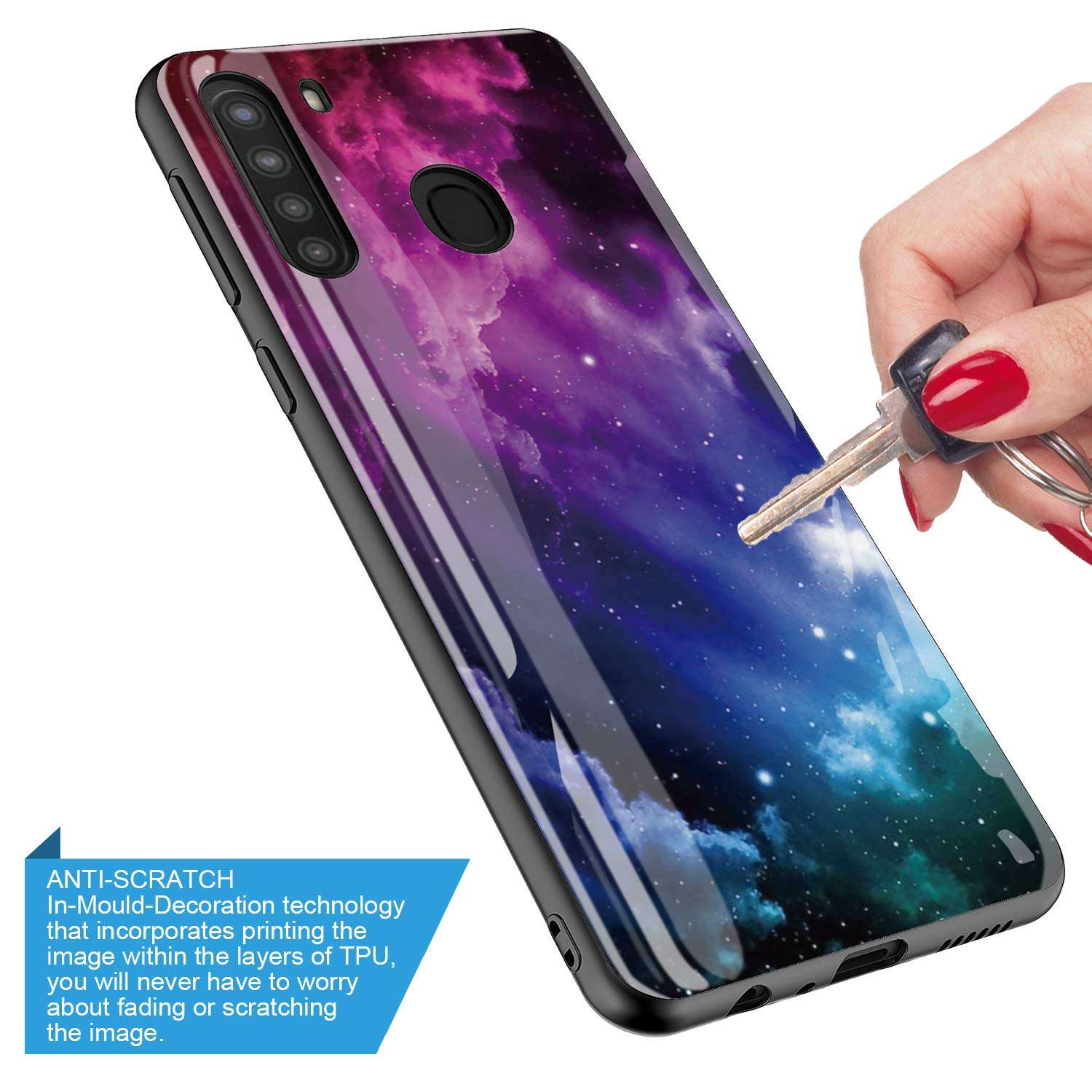 GORGCASE Phone CASE for Samsung Galaxy A21 (NOT FIT A21S), Slim Graphic Design Anti-Scratch Shook-Proof Hybrid Rubber PC TPU Bumper Armor Cute Teen Boy Man Girls Women Drop Protective Cover Milky Way 4