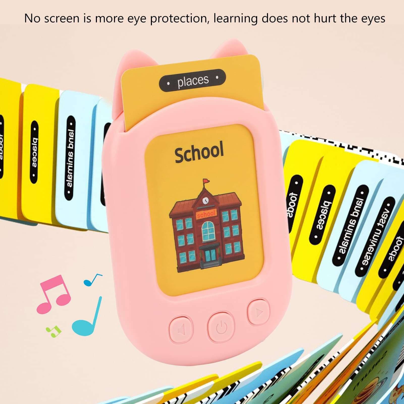 Tnfeeon Card Early Education Machine Pig Exterior for Kids Electronic Learning Toys with English Translation 224 Sight Words 6